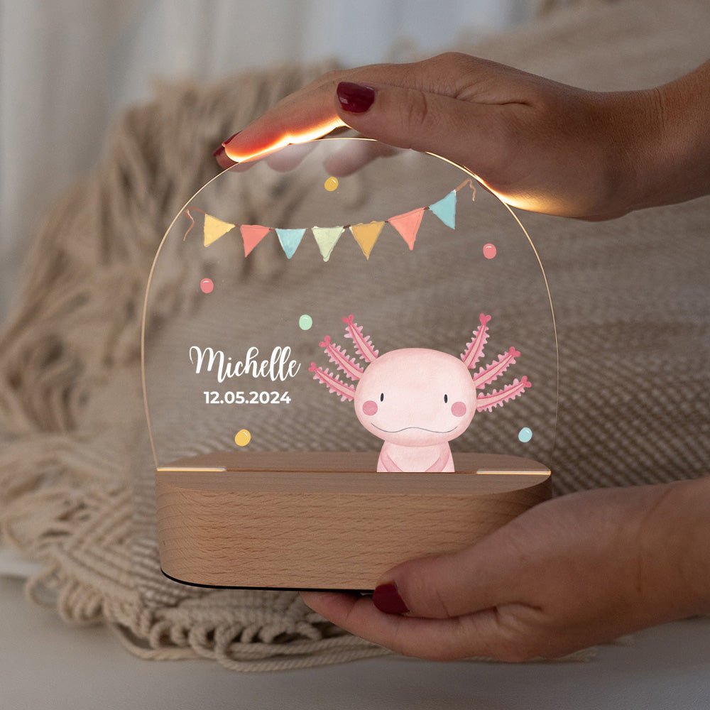 LED Nachtlicht Kinder personalisiert - Tier Girlande Aquarell - wunderwunsch