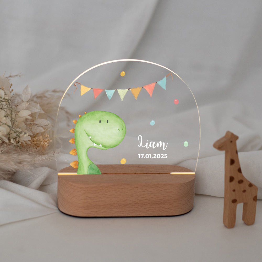 LED Nachtlicht Kinder personalisiert - Tier Girlande Aquarell - wunderwunsch