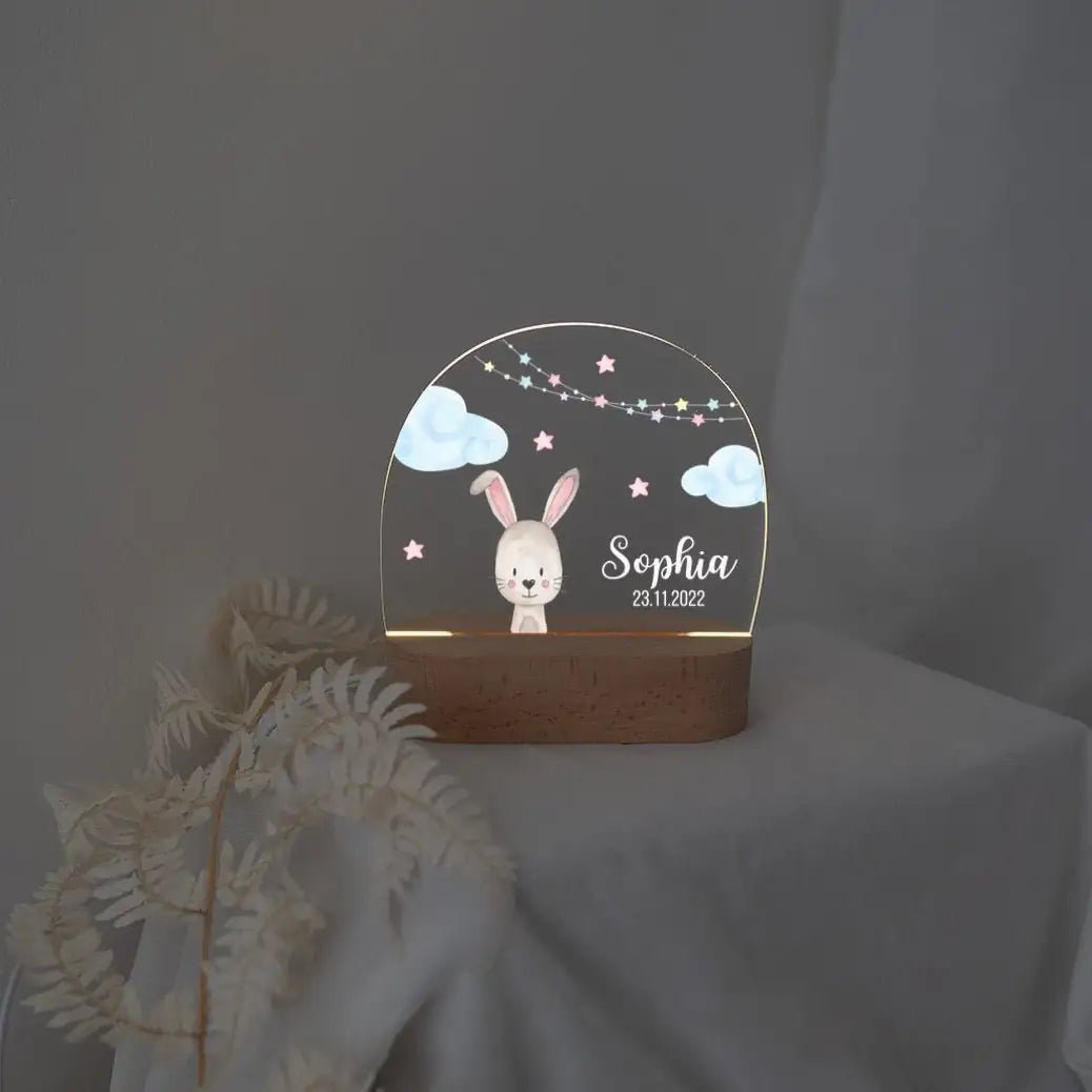 LED Nachtlicht Kinder personalisiert - Traumhafte Tierfreunde Aquarell - wunderwunsch