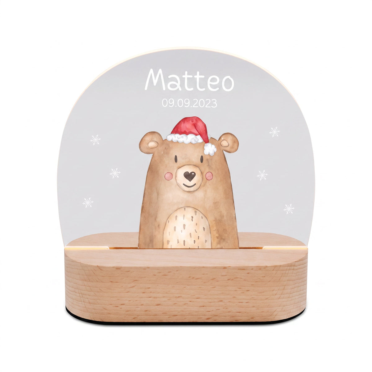 LED Nachtlicht Kinder personalisiert - Weihnachtsbär bunt - wunderwunsch