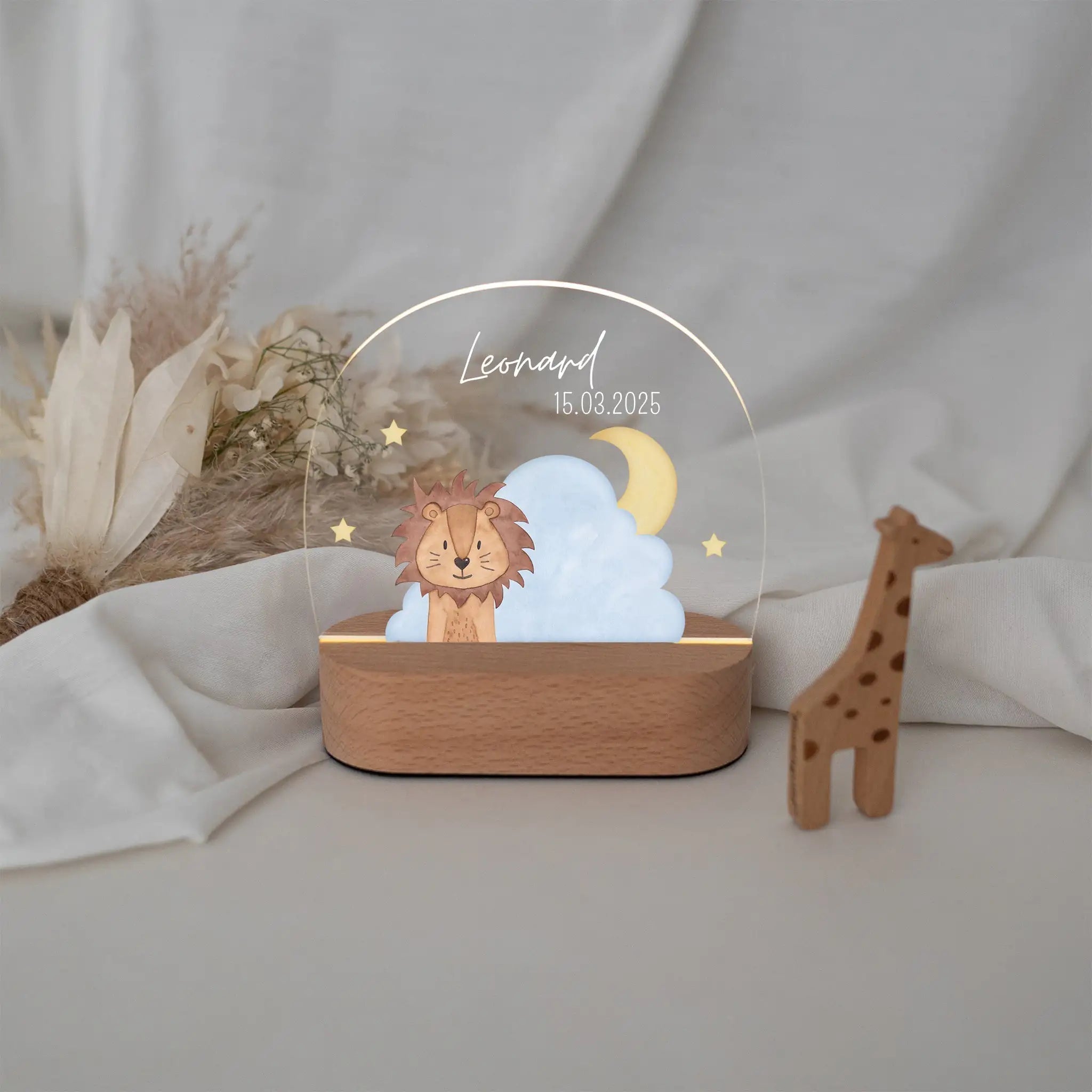 LED Nachtlicht Kinder personalisiert - Wolkentier Aquarell - wunderwunsch