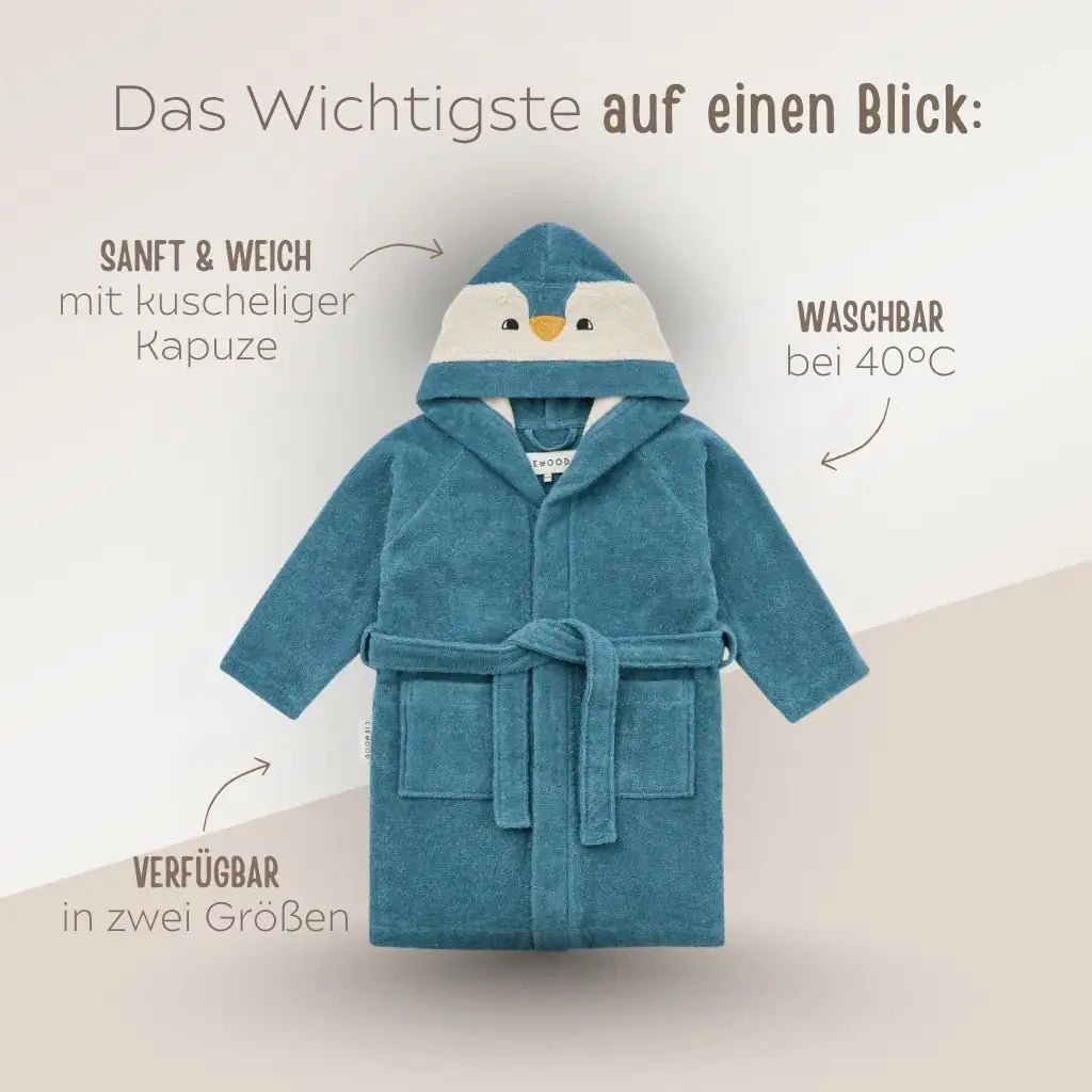 LIEWOOD Bademantel Pinguin personalisierbar - wunderwunsch