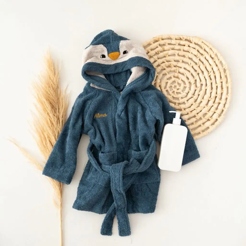 LIEWOOD Bademantel Pinguin personalisierbar - wunderwunsch