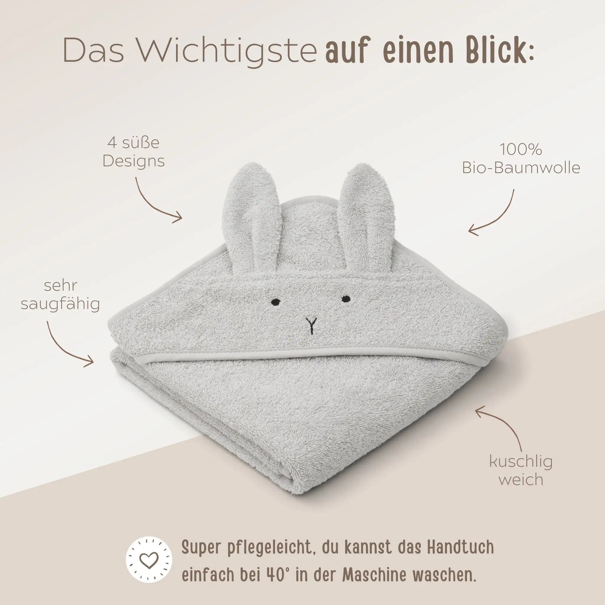 LIEWOOD Kapuzenhandtuch Tiere - wunderwunsch