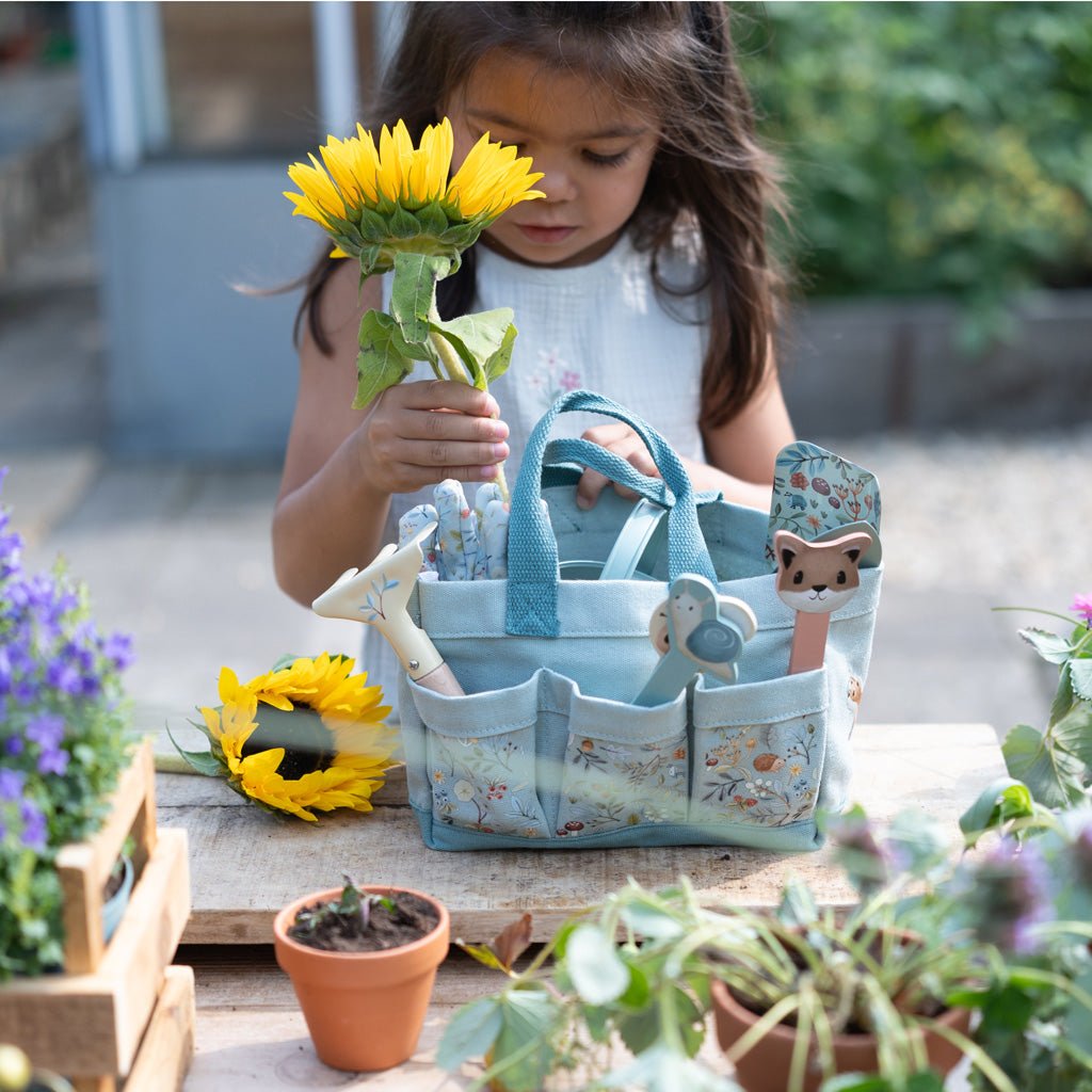 LITTLE DUTCH Garten Geschenkset 10-teilig - Forest Friends blau - wunderwunsch