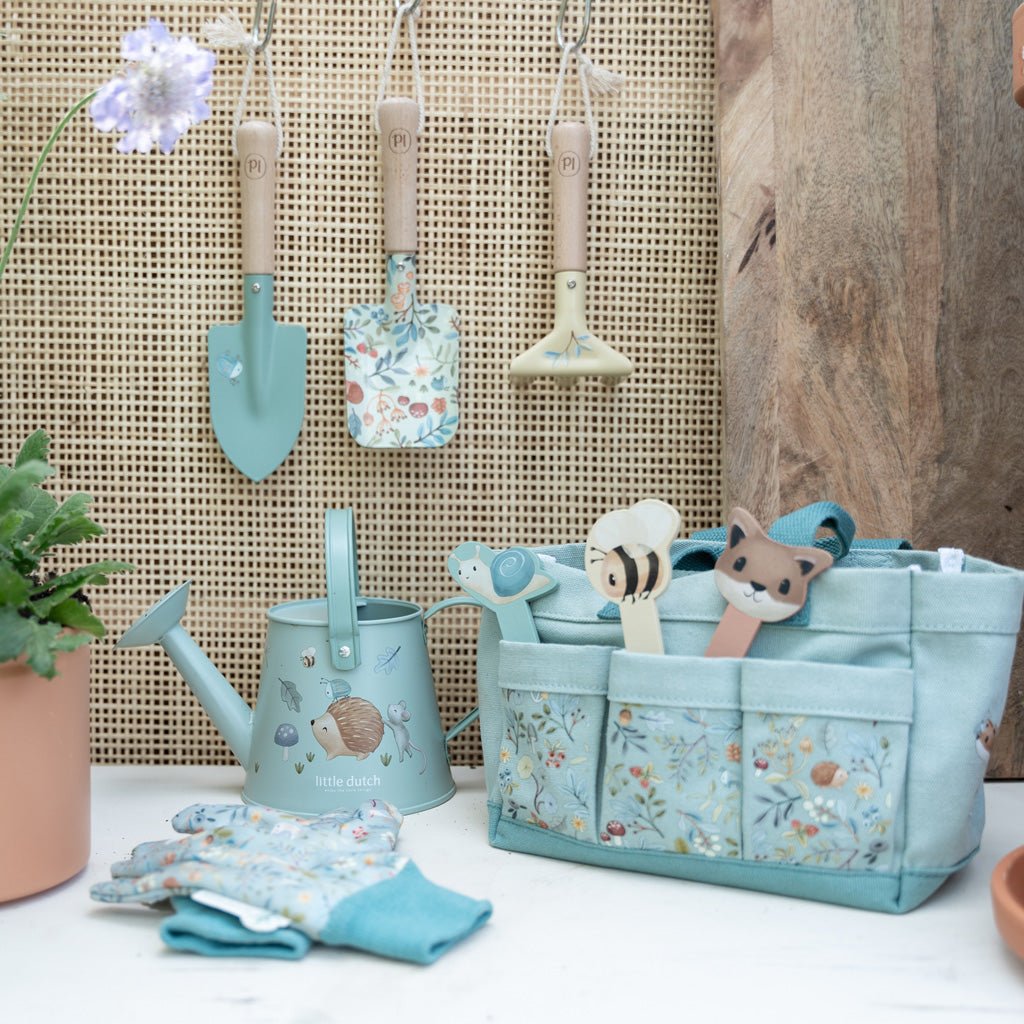 LITTLE DUTCH Garten Geschenkset 10-teilig - Forest Friends blau - wunderwunsch