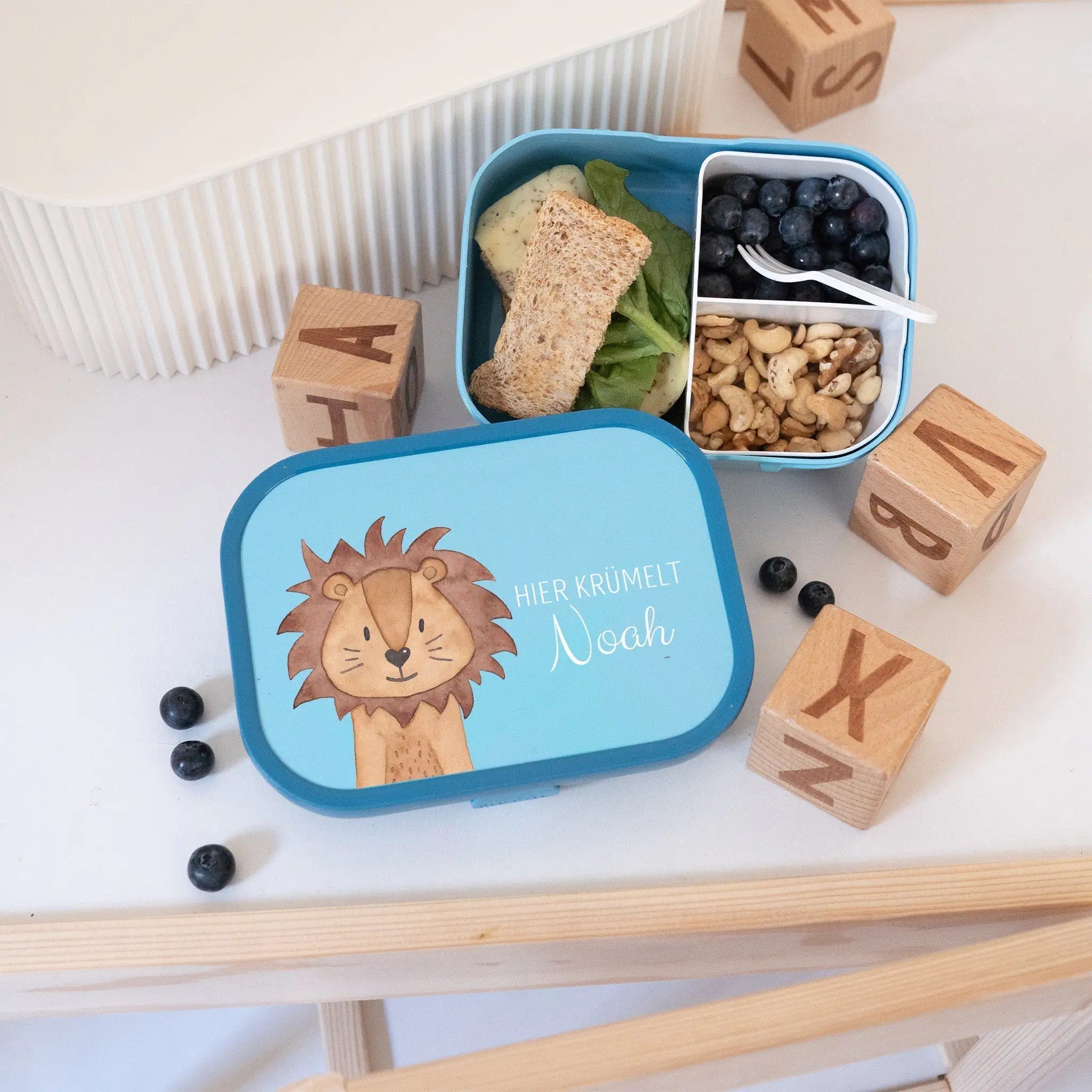 MEPAL Brotdose Campus personalisiert mit Bento Einsatz - Tier Aquarell - wunderwunsch