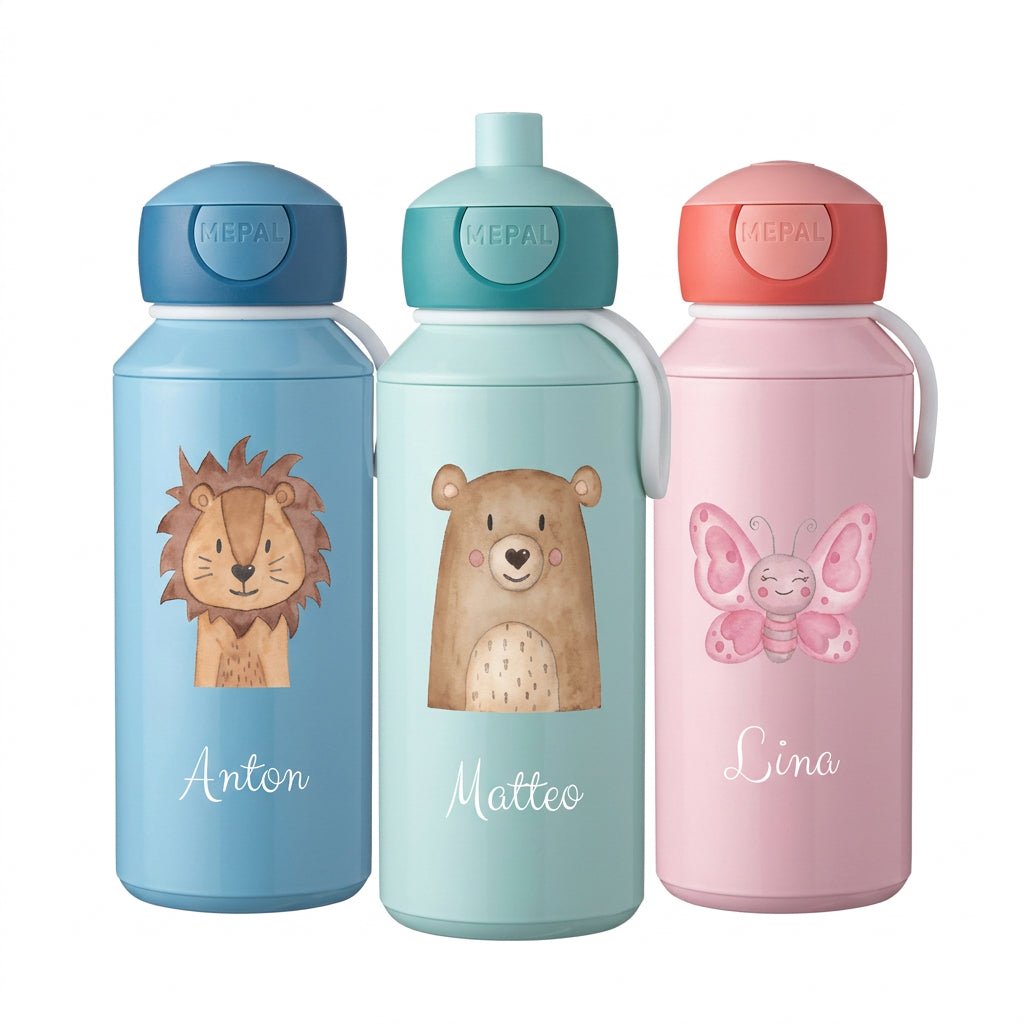 MEPAL Kinder Trinkflasche Campus personalisiert - Tier Aquarell - wunderwunsch