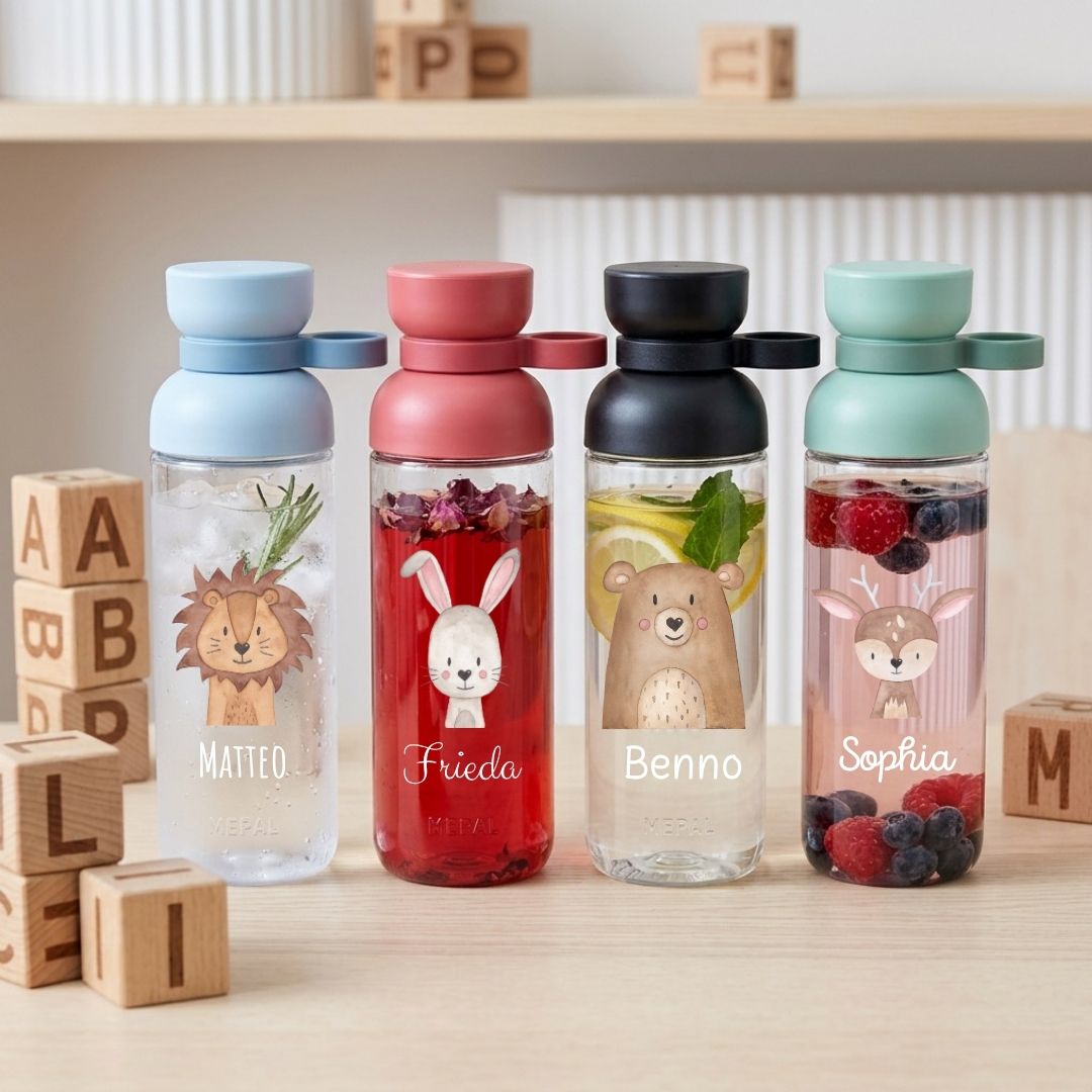 MEPAL Kinder Trinkflasche Vita personalisiert - Tier Aquarell - wunderwunsch
