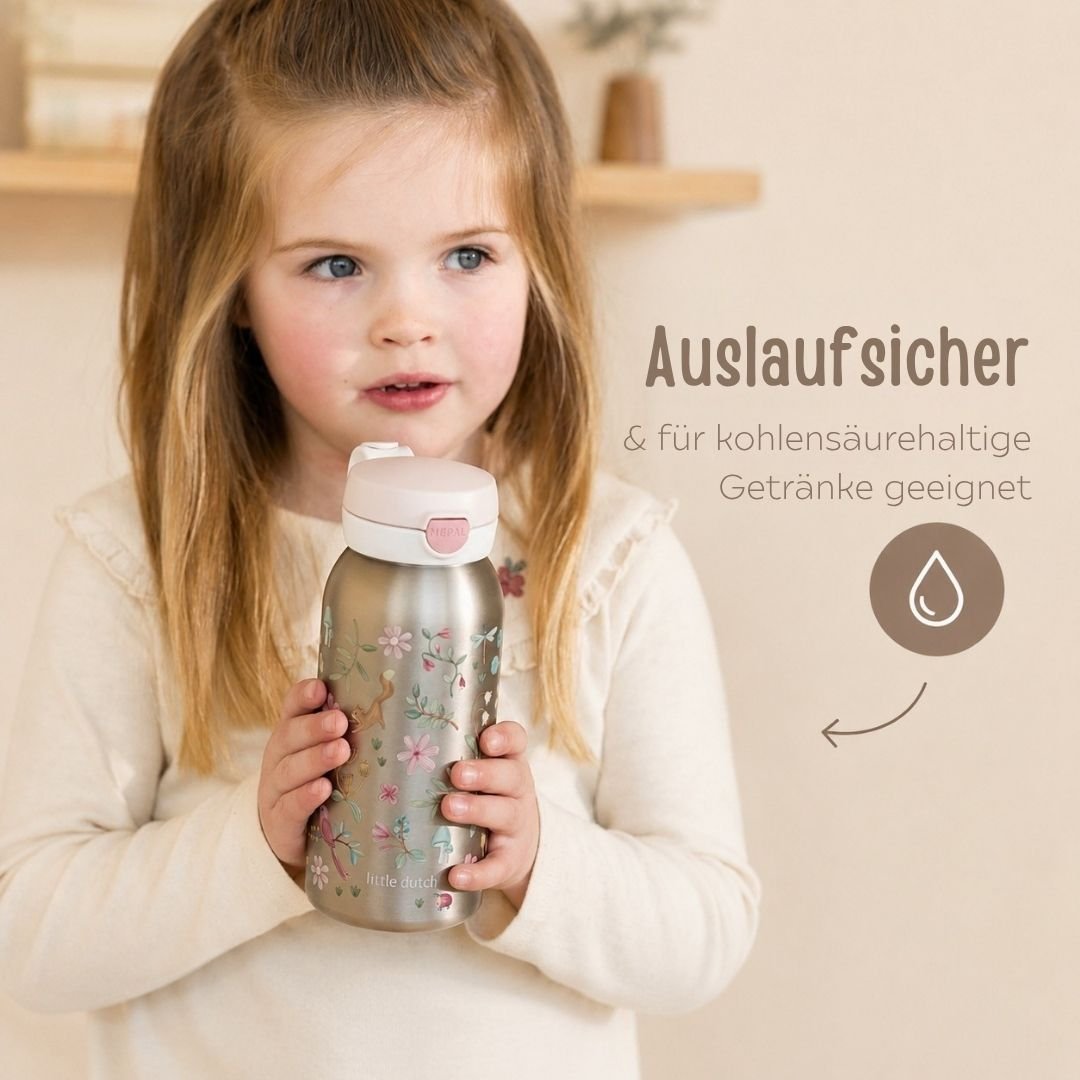 MEPAL x Little Dutch Edelstahl Kinder Trinkflasche Pop-up personalisiert - wunderwunsch