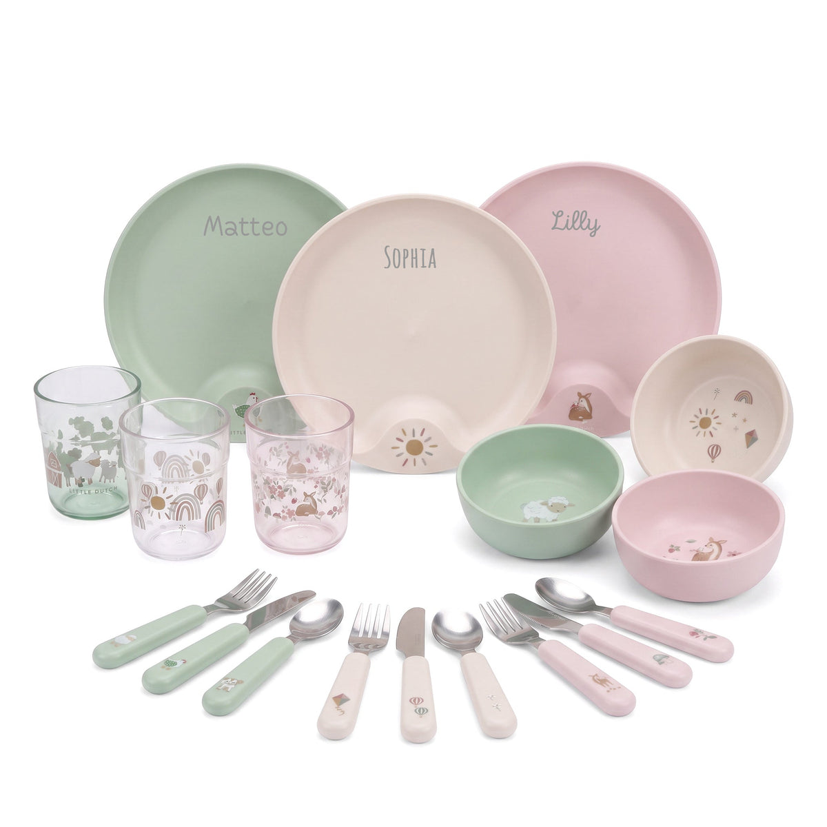 MEPAL X LITTLE DUTCH Kindergeschirrset 6tlg. personalisierbar - wunderwunsch