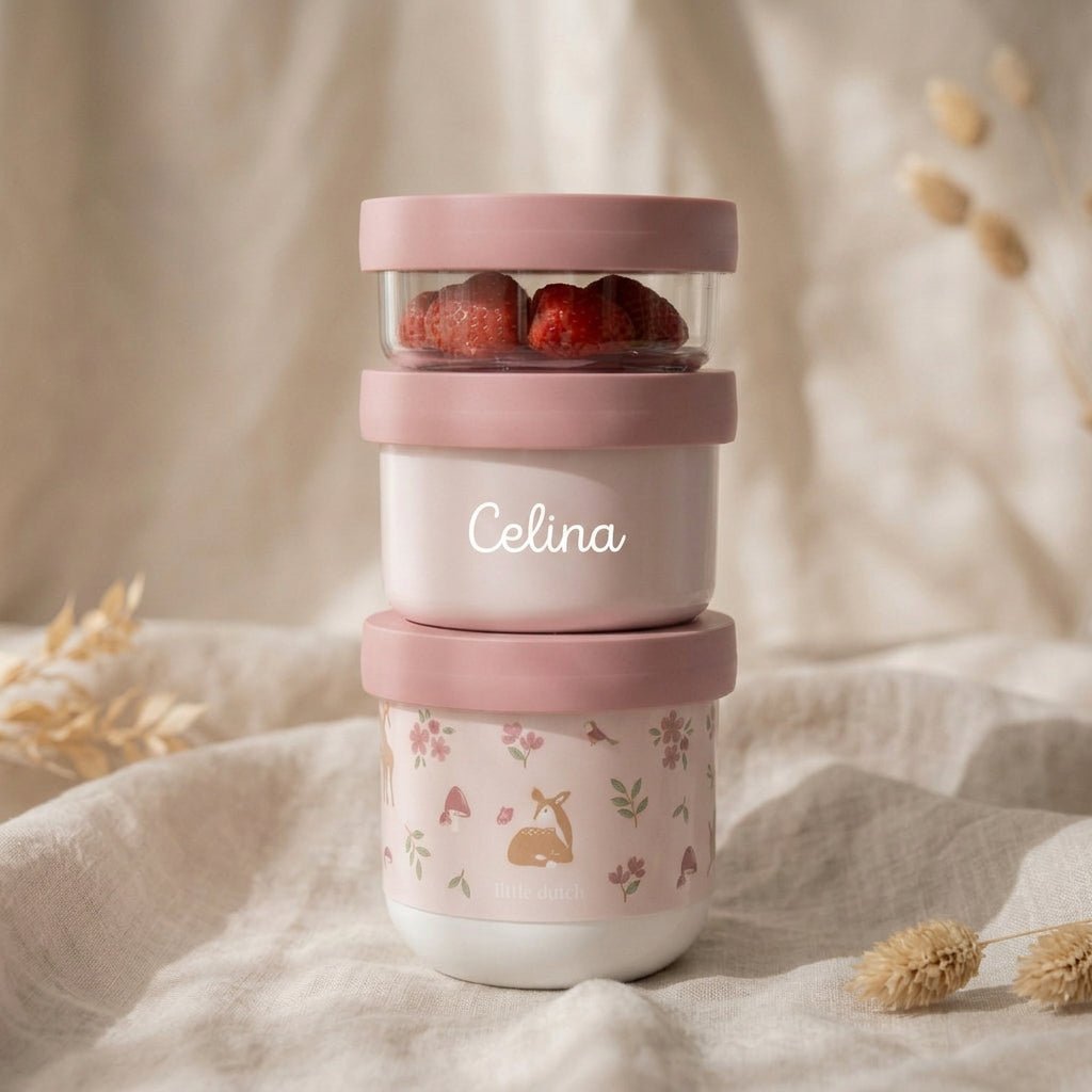 MEPAL x Little Dutch Snackbox stapelbar 3-teilig personalisiert - wunderwunsch