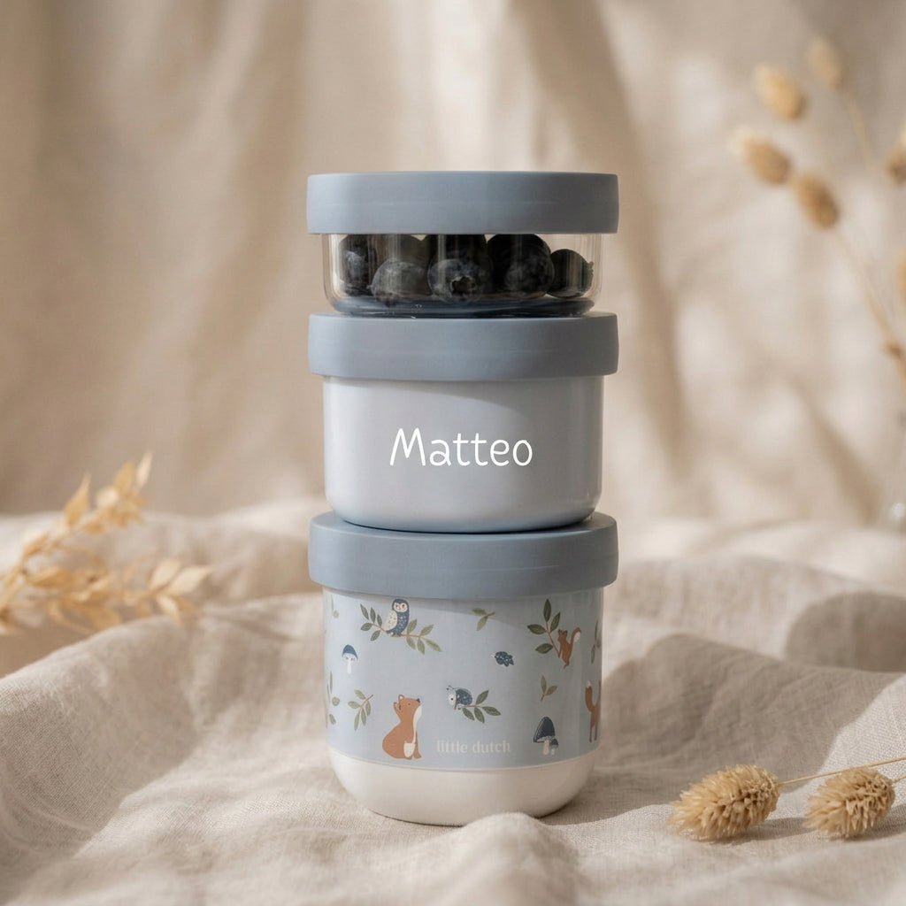 MEPAL x Little Dutch Snackbox stapelbar 3-teilig personalisiert - wunderwunsch