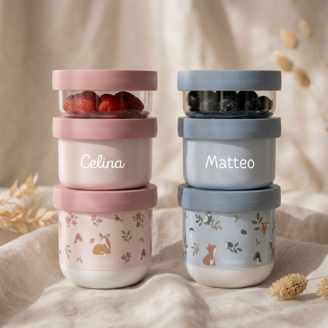 MEPAL x Little Dutch Snackbox stapelbar 3-teilig personalisiert - wunderwunsch