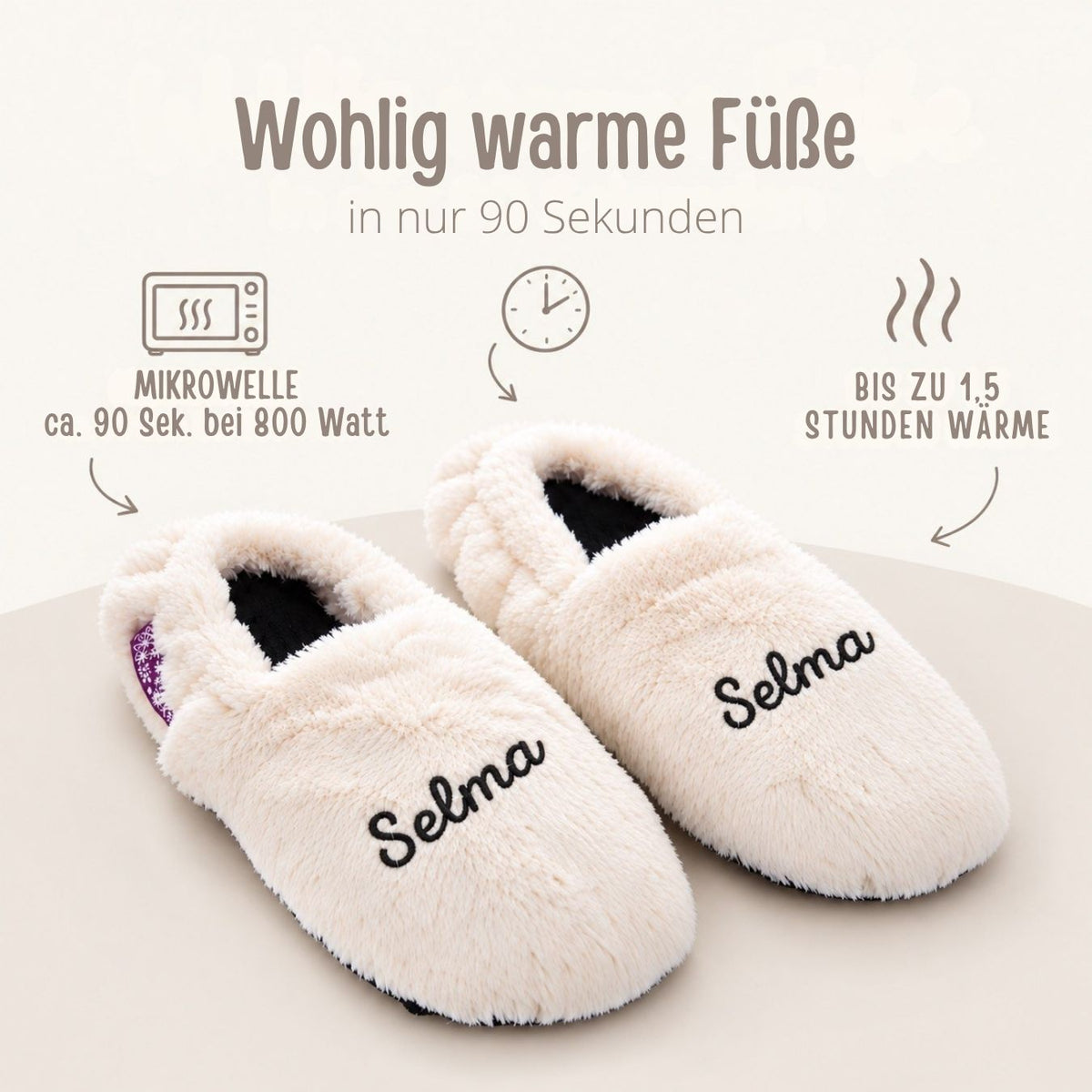 Mikrowellen Hausschuhe personalisiert - wunderwunsch