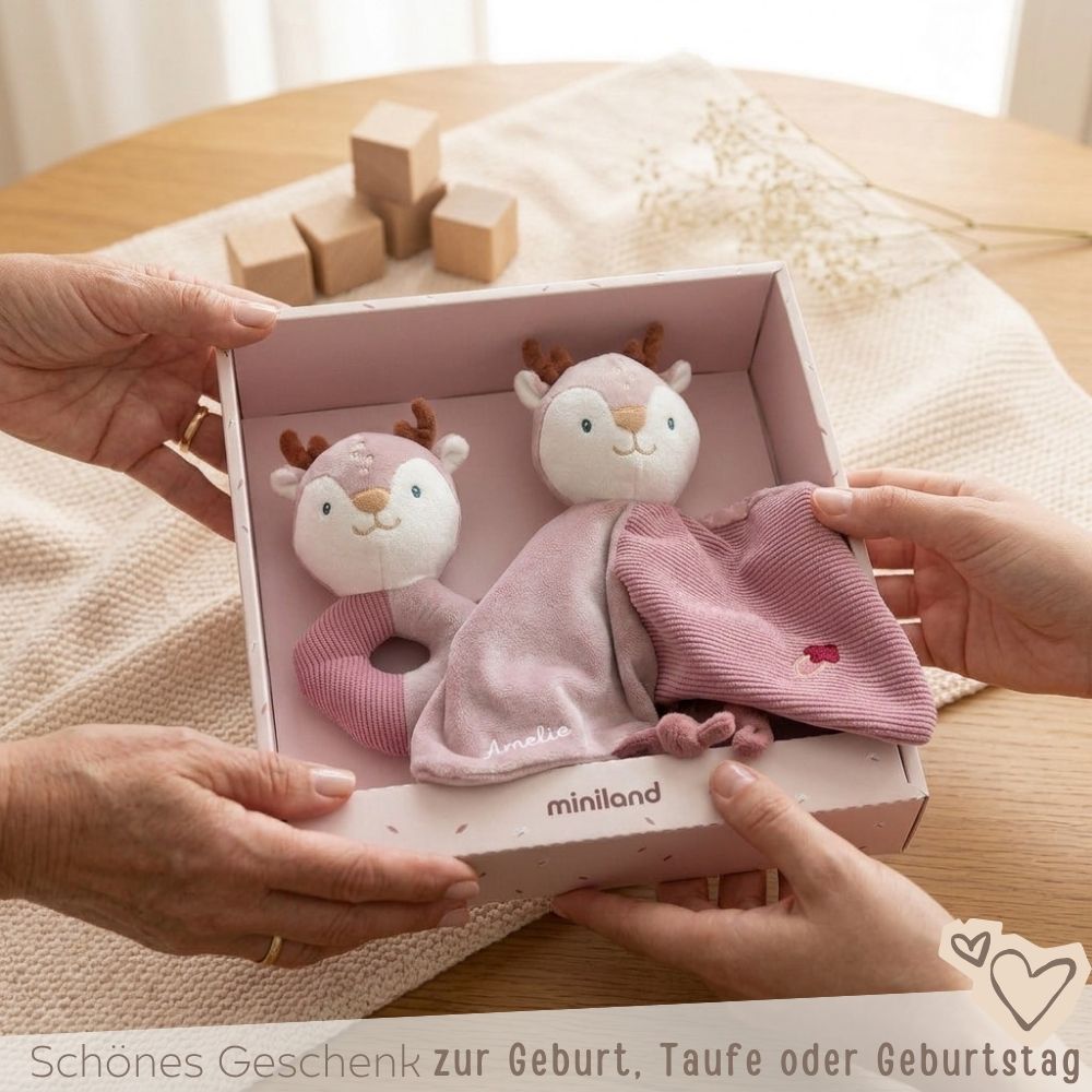 MINILAND Geschenkset "Reh rosa" personalisiert - wunderwunsch