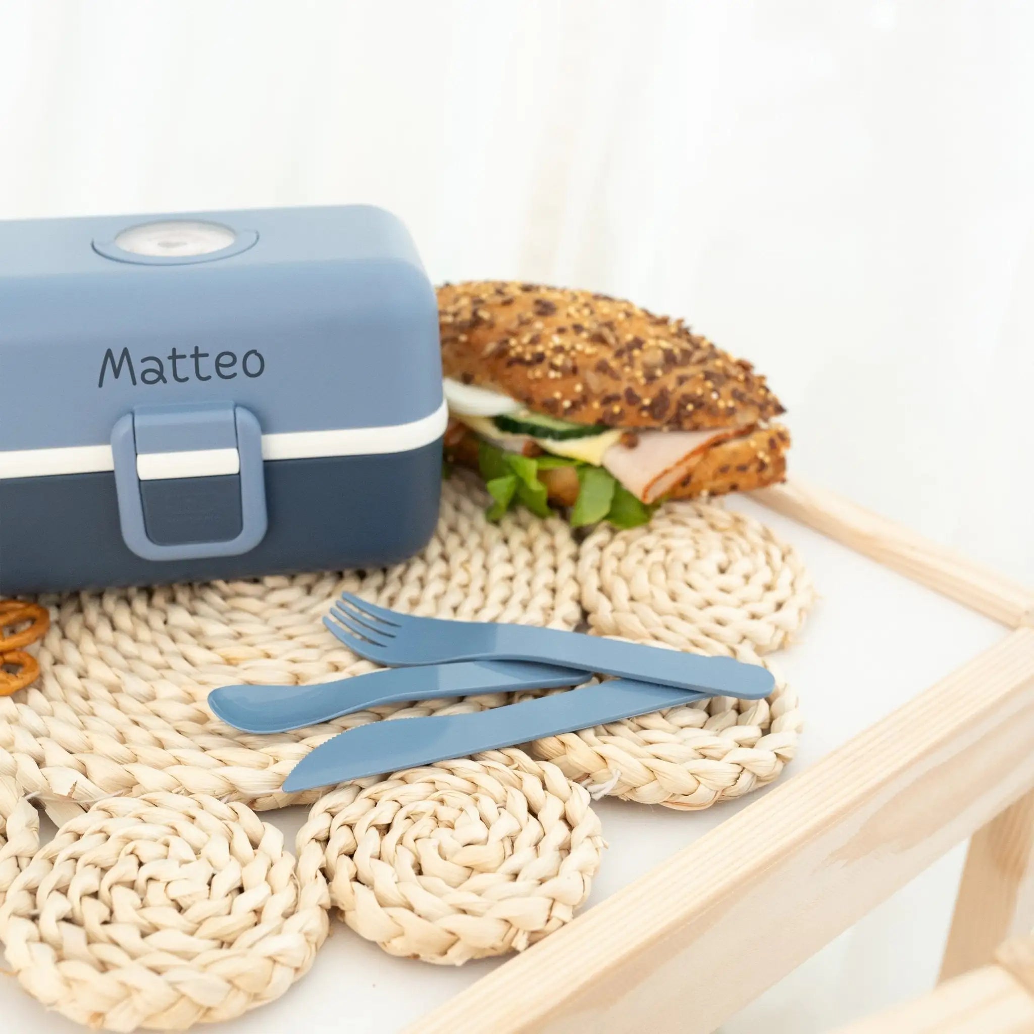 MONBENTO Tresor Lunchbox Uni mit Tierplättchen personalisiert - wunderwunsch
