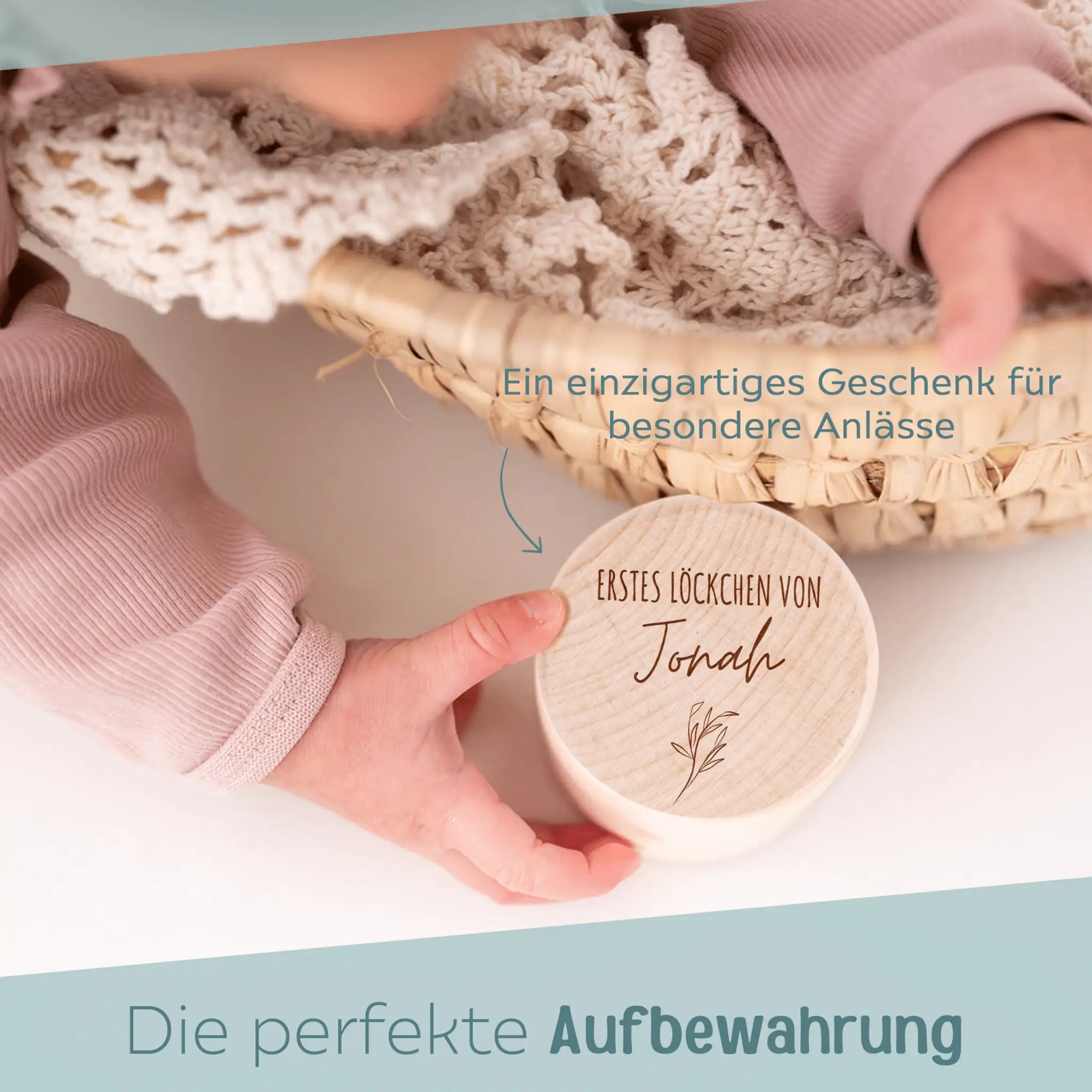 Nabelschnur, Locken - oder Milchzahndose personalisiert - wunderwunsch