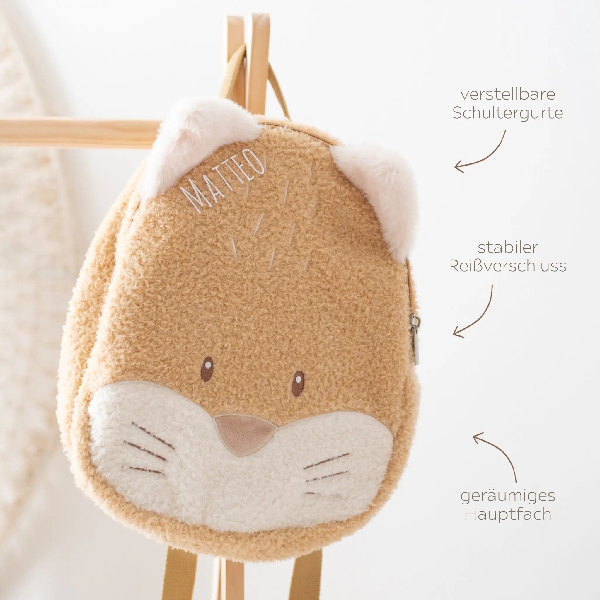 NATTOU Rucksack Tierform - Giraffe, Fuchs, Löwe - wunderwunsch