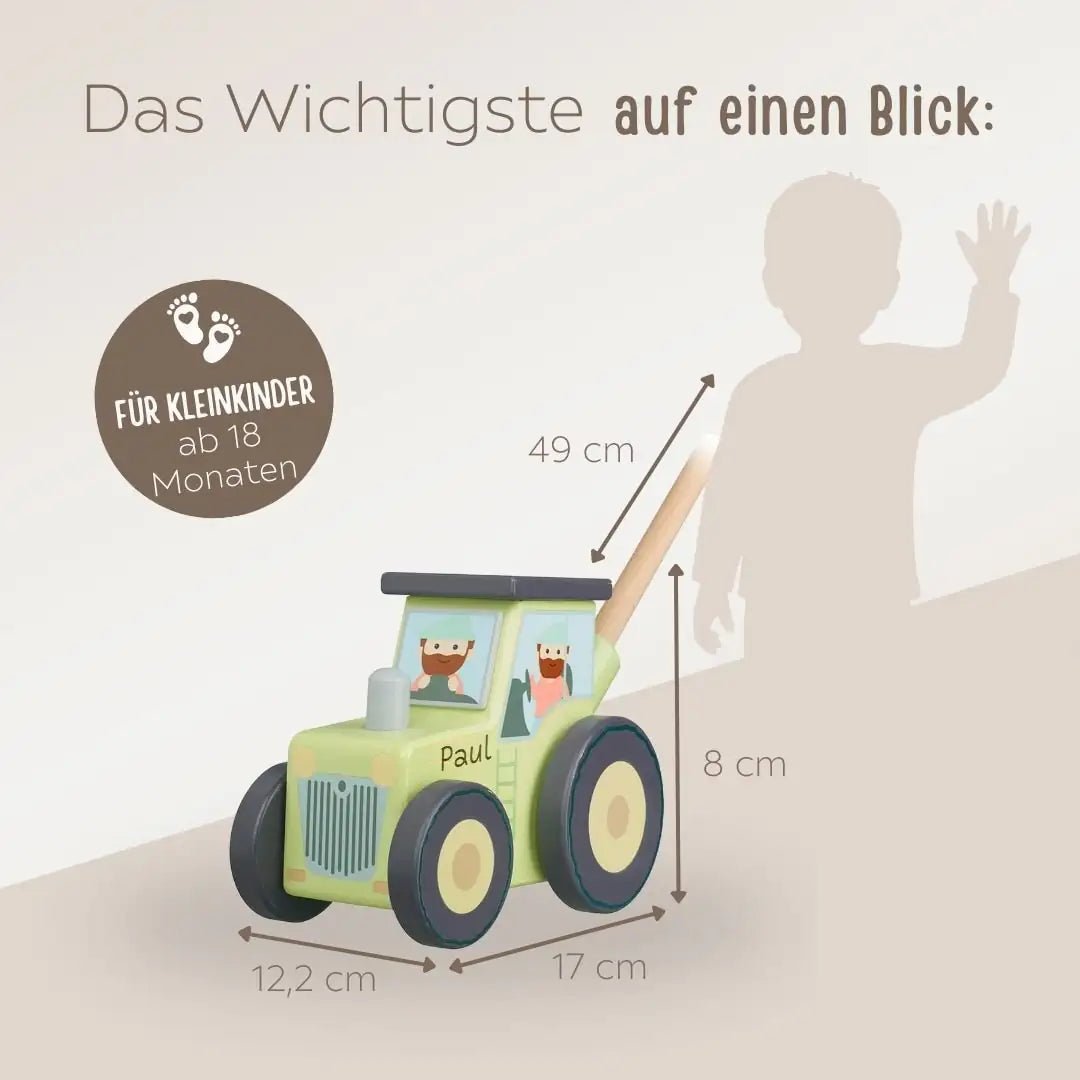 ORANGE TREE TOYS Schiebespielzeug Traktor - wunderwunsch