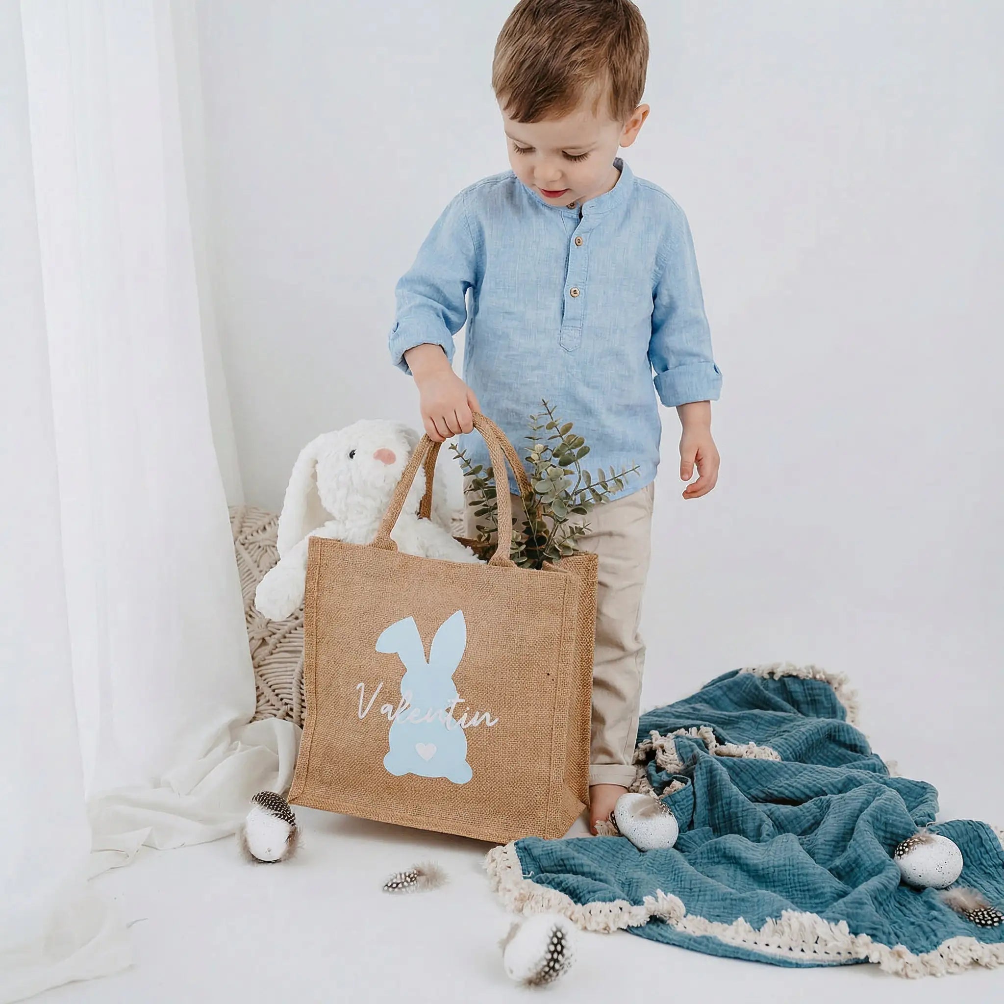 Ostertasche Jute personalisiert - wunderwunsch
