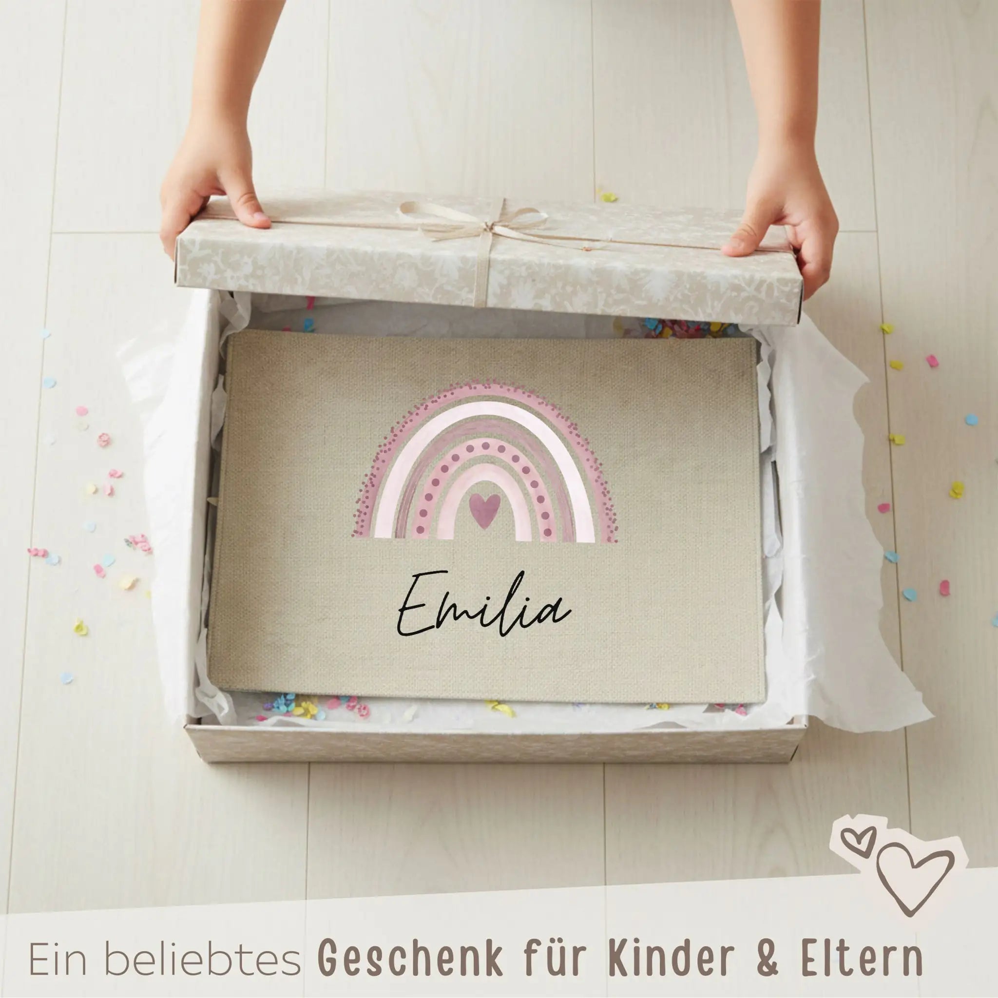 Platzdeckchen personalisiert - Regenbogen Aquarell - wunderwunsch