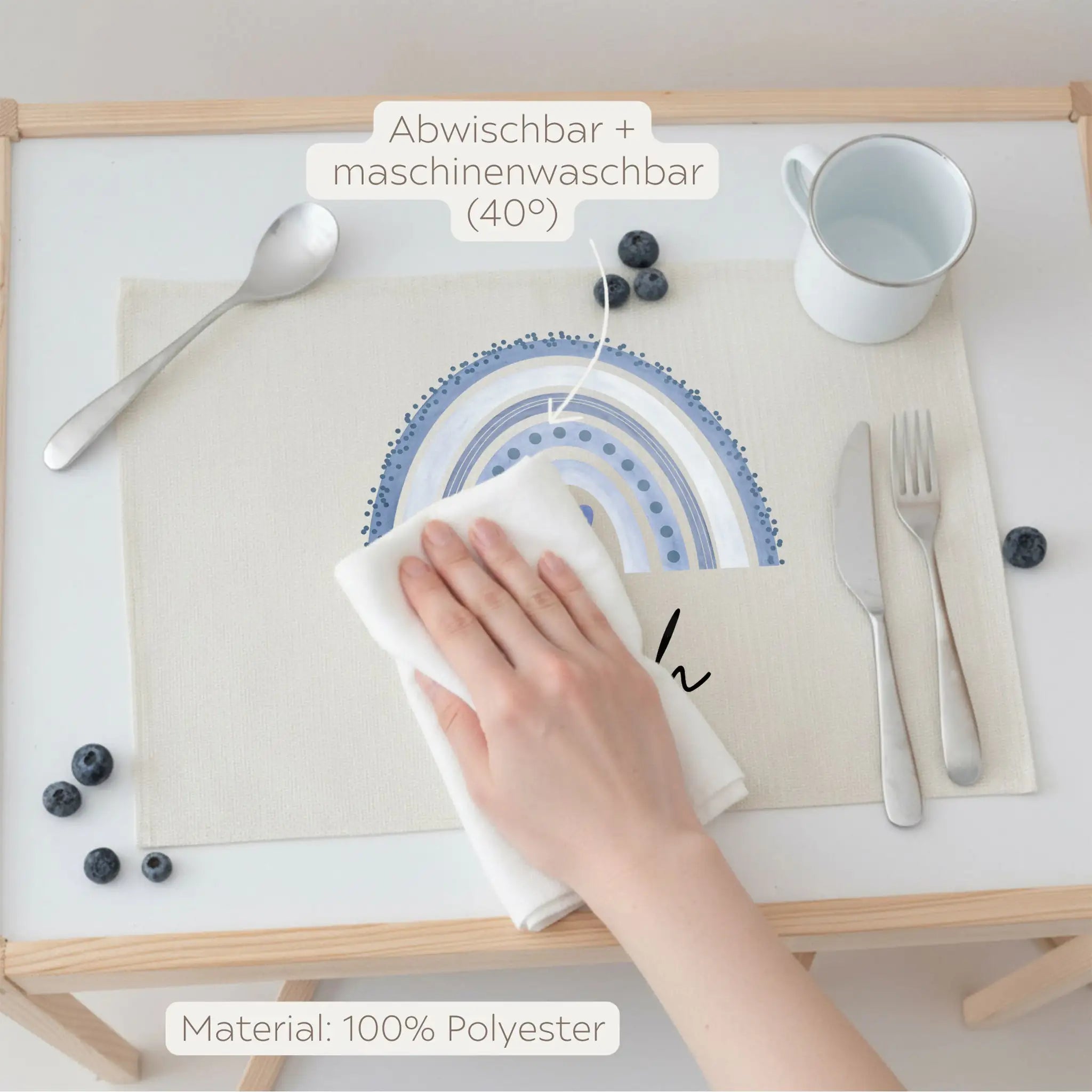Platzdeckchen personalisiert - Regenbogen Aquarell - wunderwunsch
