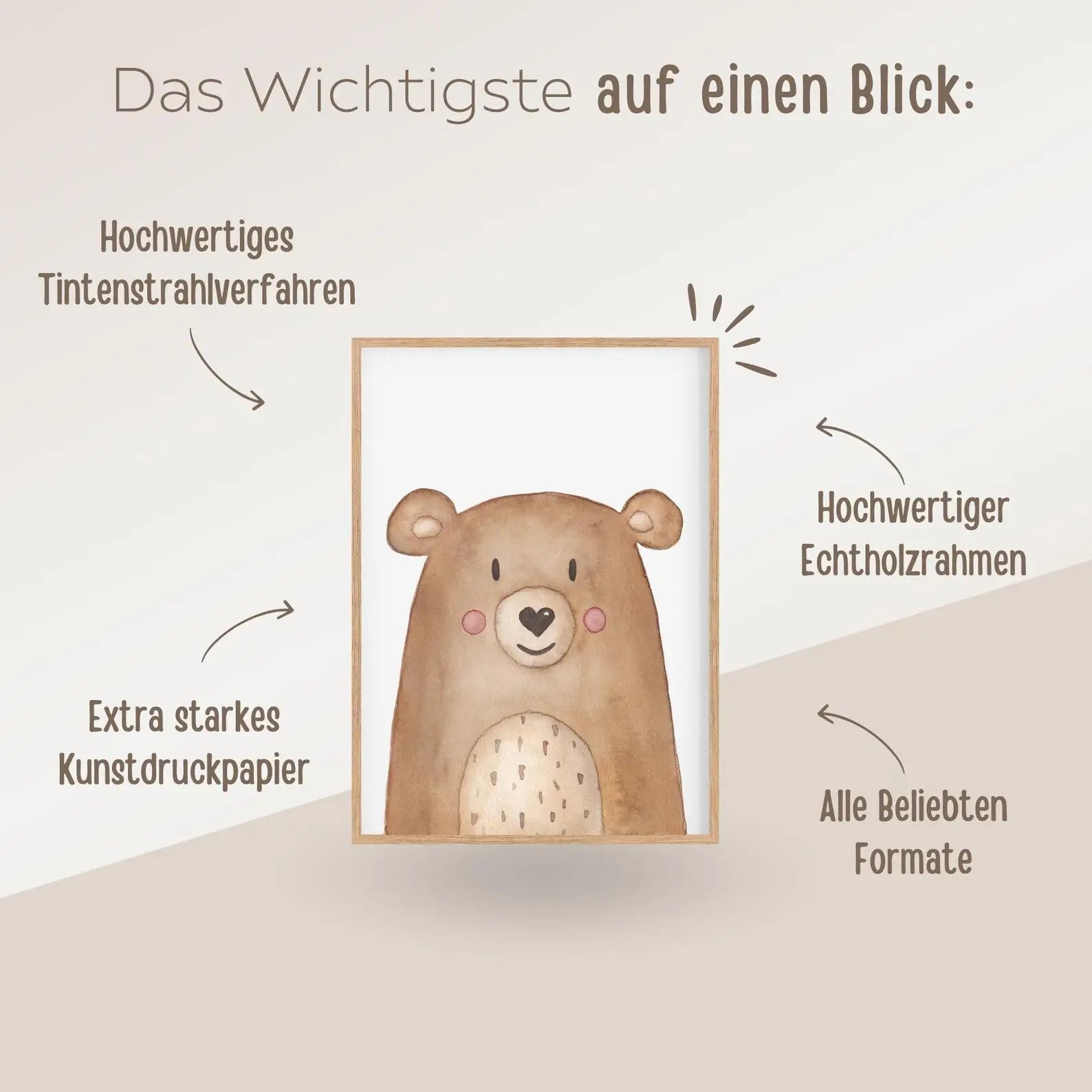Poster 3er - Set - Tier, Spruch, Regenbogen Aquarell - wunderwunsch