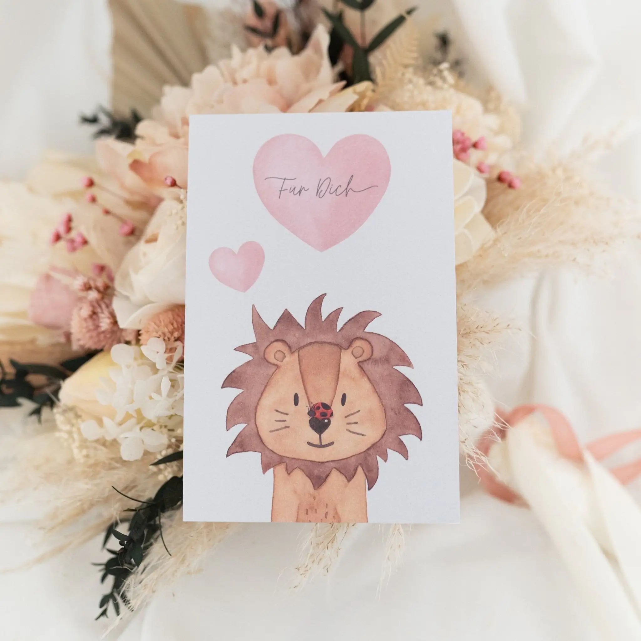 Postkarte "Löwe" Für Dich - wunderwunsch