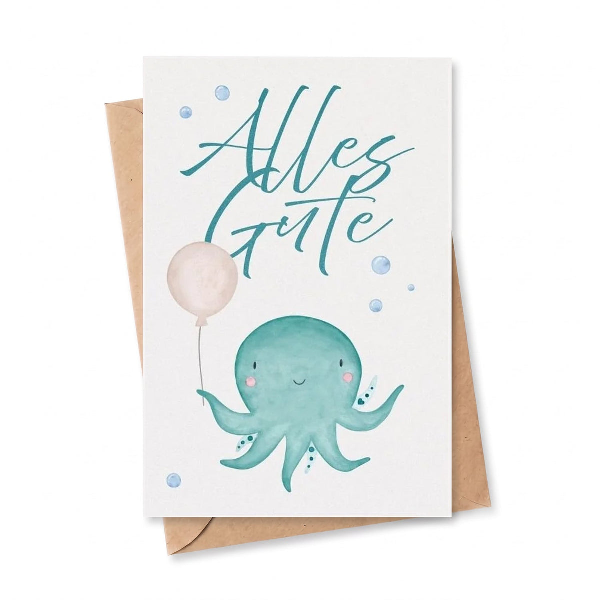 Postkarte "Oktopus" Alles Gute - wunderwunsch