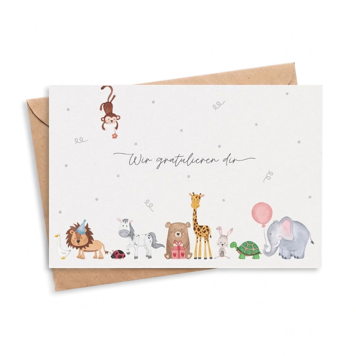 Postkarte "Partytiere" wir gratulieren dir - wunderwunsch