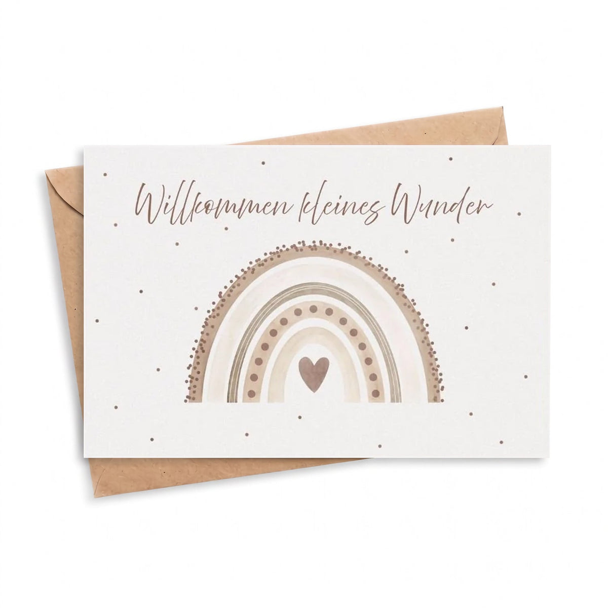 Postkarte "Regenbogen beige" zur Geburt - wunderwunsch