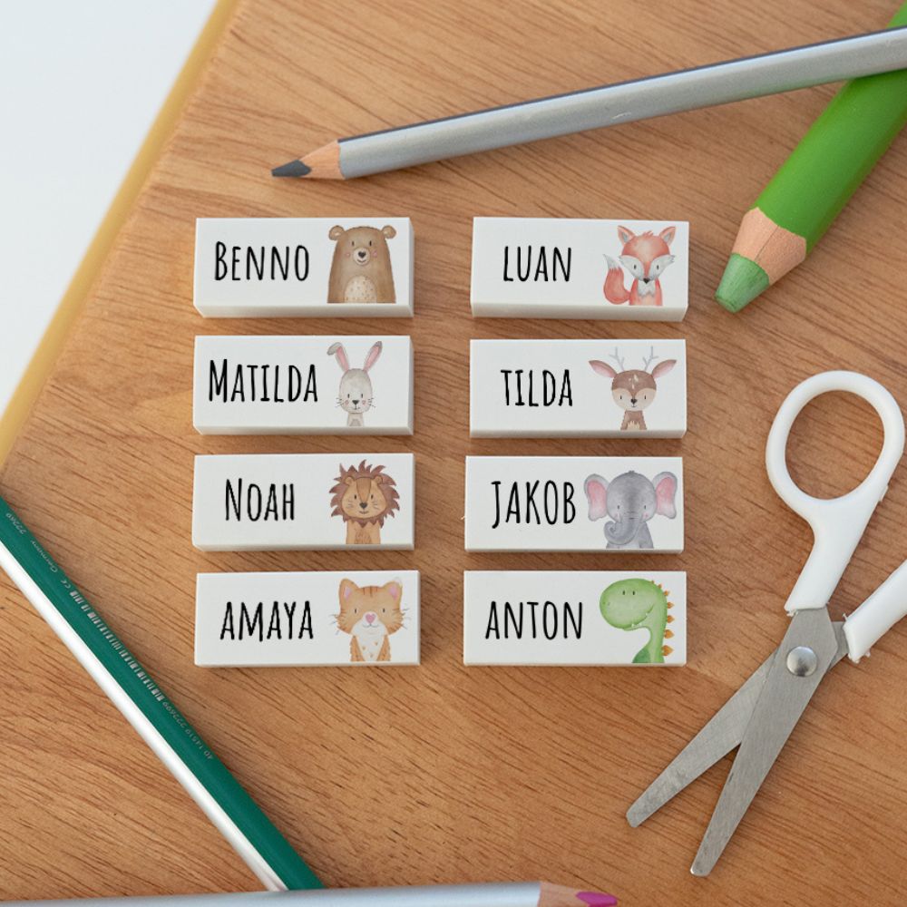 Radiergummi personalisiert - Tier Aquarell - wunderwunsch