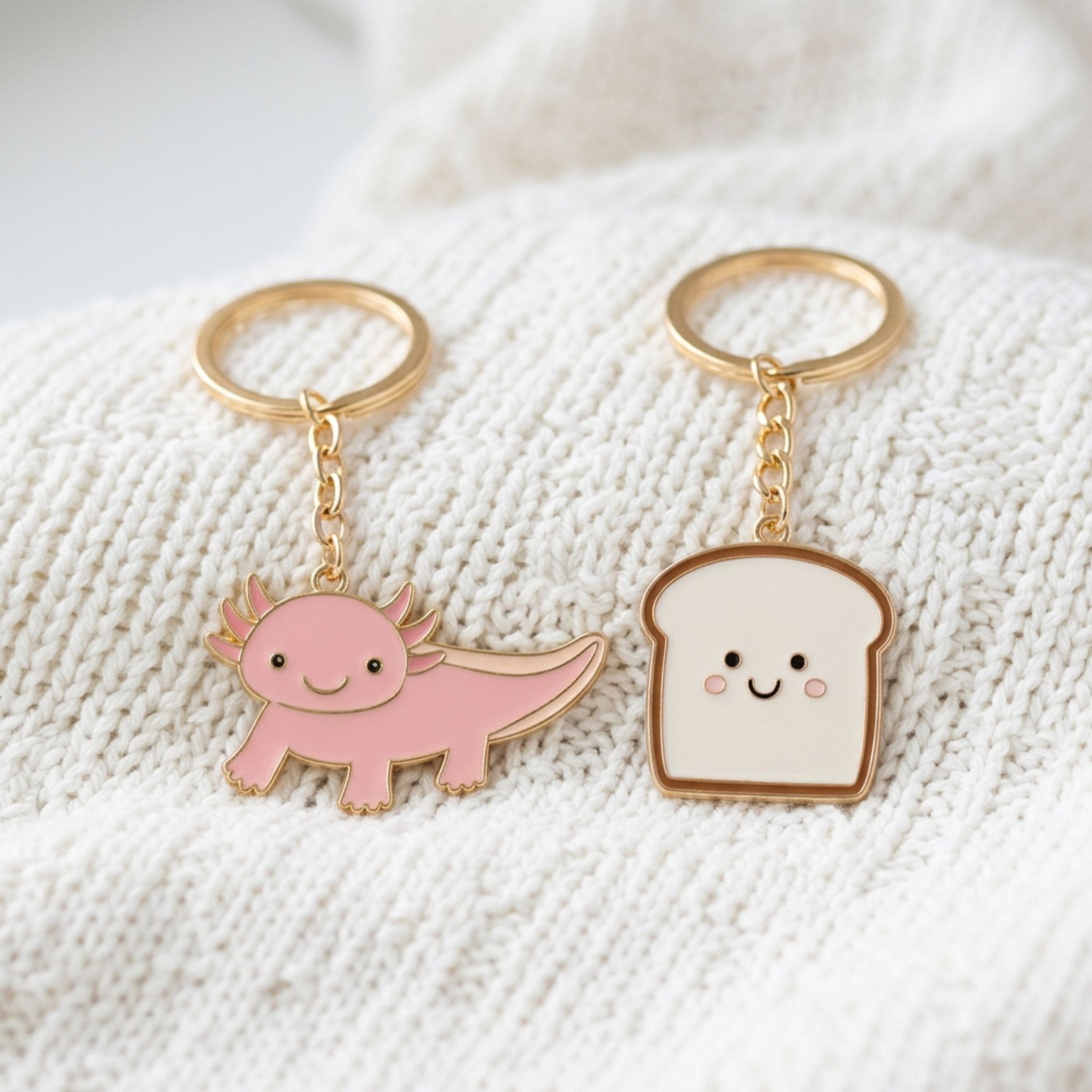 Schlüsselanhänger Axolotl & Toast - wunderwunsch