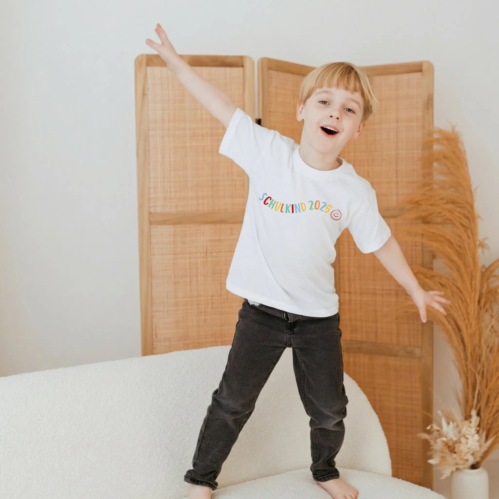 Schulkind 2026 Smiley T-Shirt - wunderwunsch