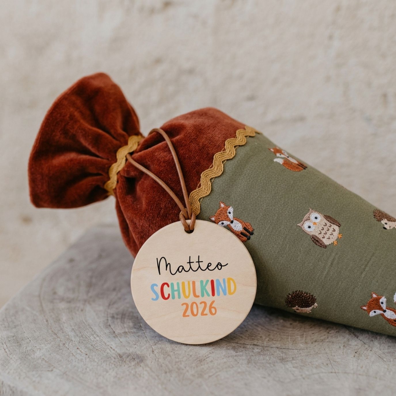 Schultütenanhänger personalisiert - Schulkind 2026 - wunderwunsch