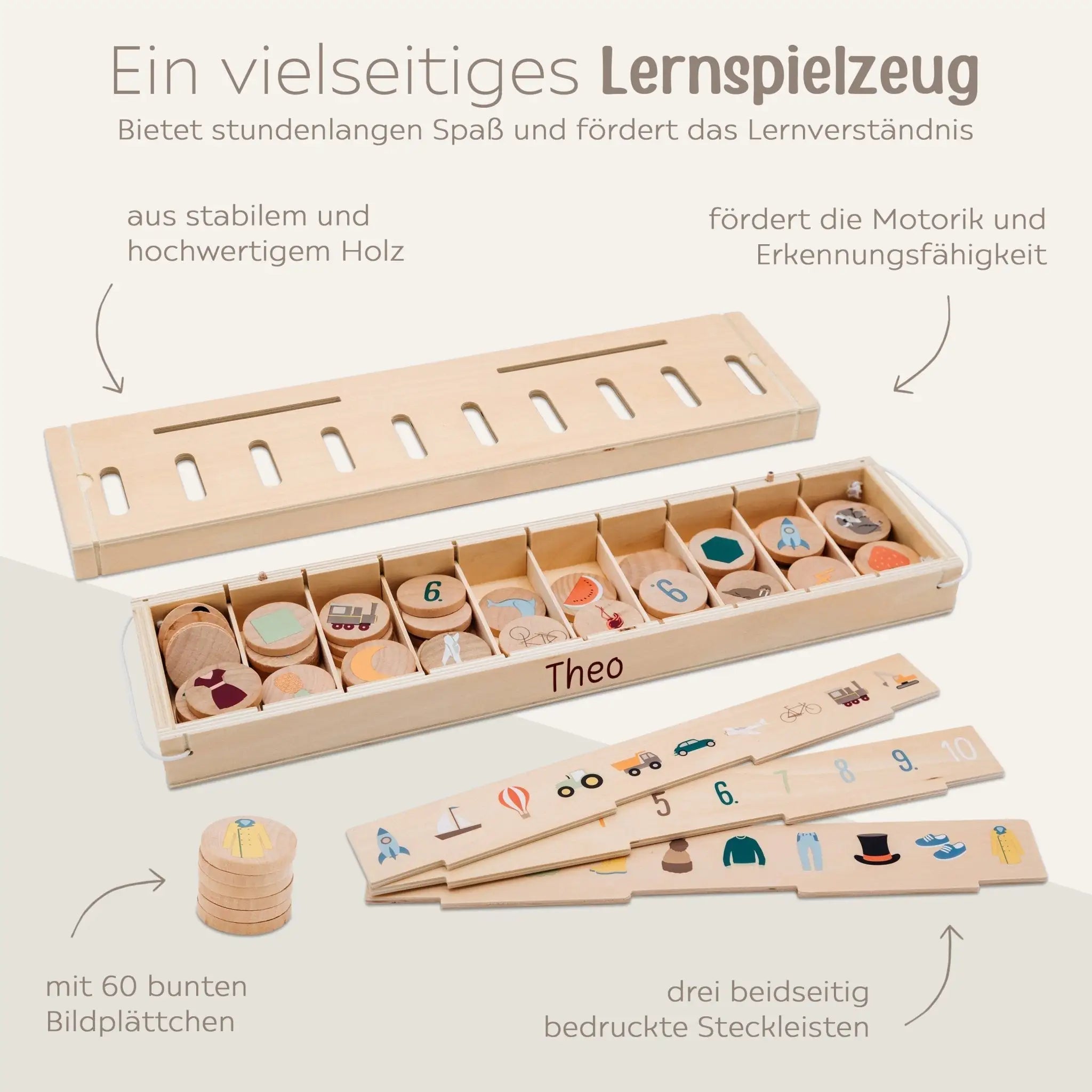 SMALL FOOT Bildersortierbox "Weltentdecker" Holz personalisierbar - wunderwunsch
