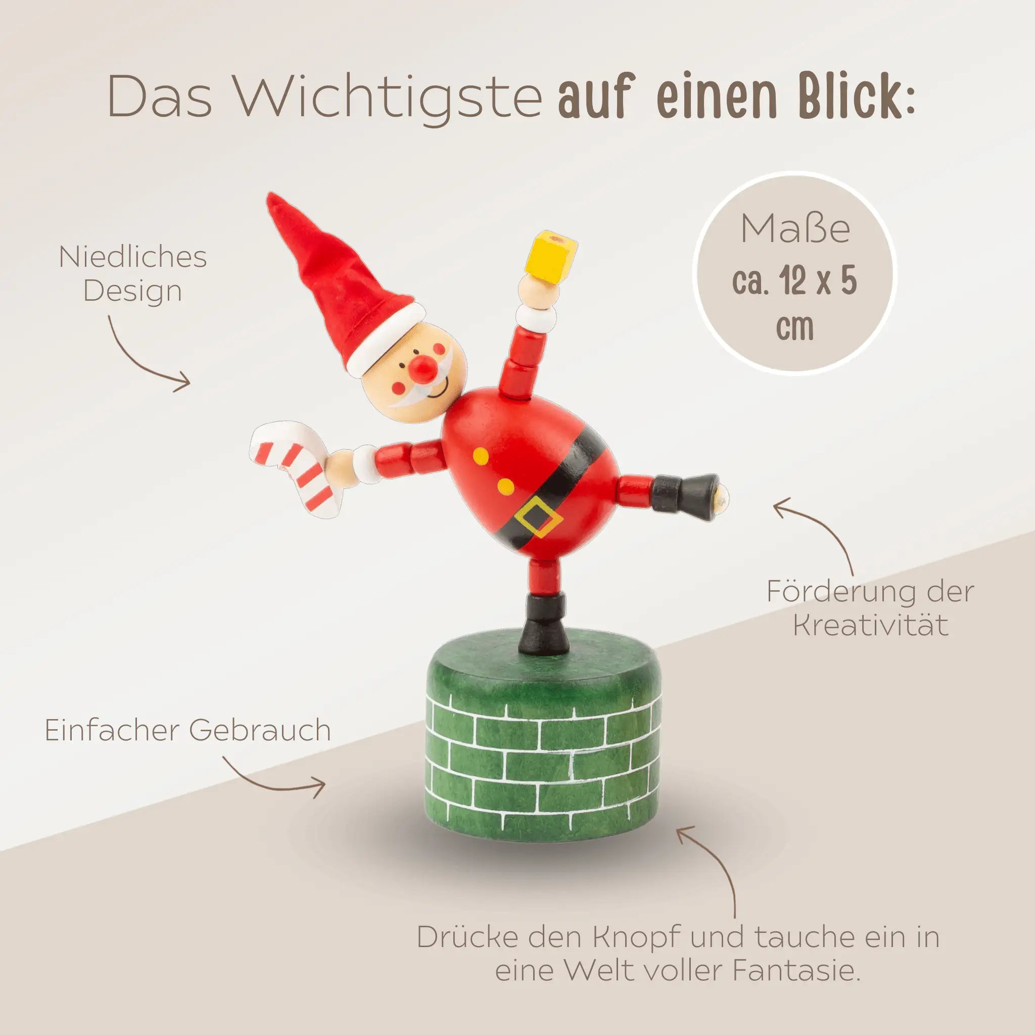 SMALL FOOT Drückerfiguren - Weihnachten - wunderwunsch