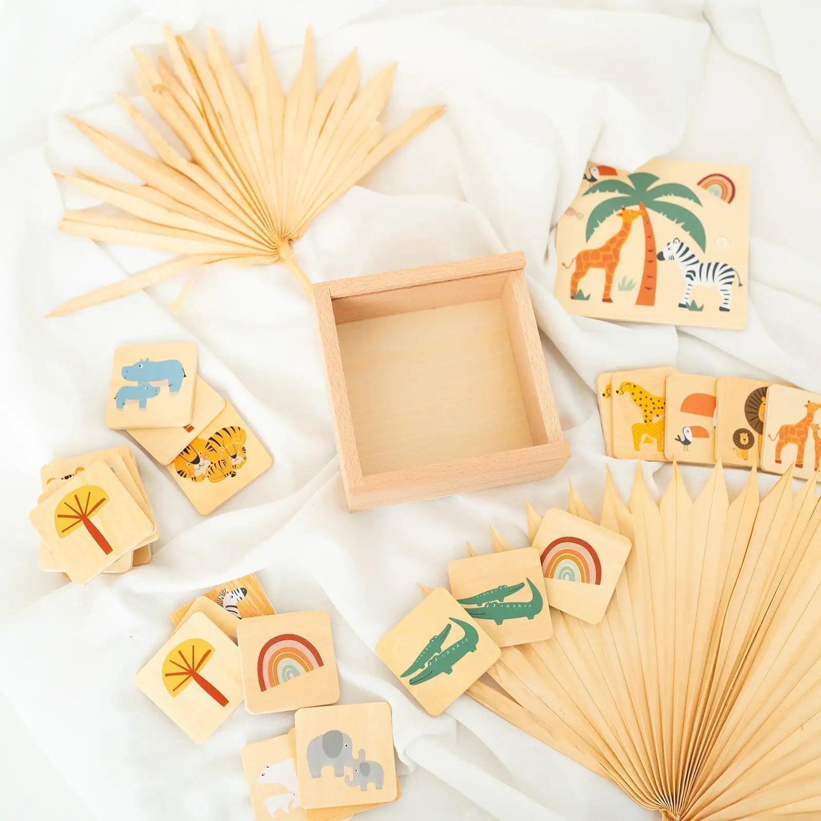 SMALL FOOT Memo Spiel Safari Holz personalisierbar - wunderwunsch