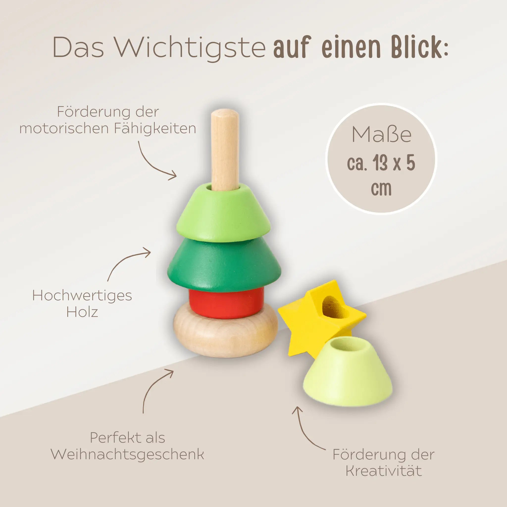 SMALL FOOT Mini Stapelturm "Weihnachten" personalisiert - wunderwunsch