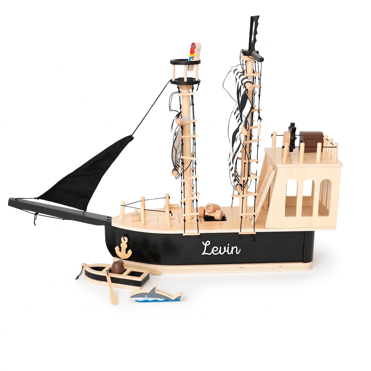 SMALL FOOT Piratenschiff Holz personalisierbar - wunderwunsch