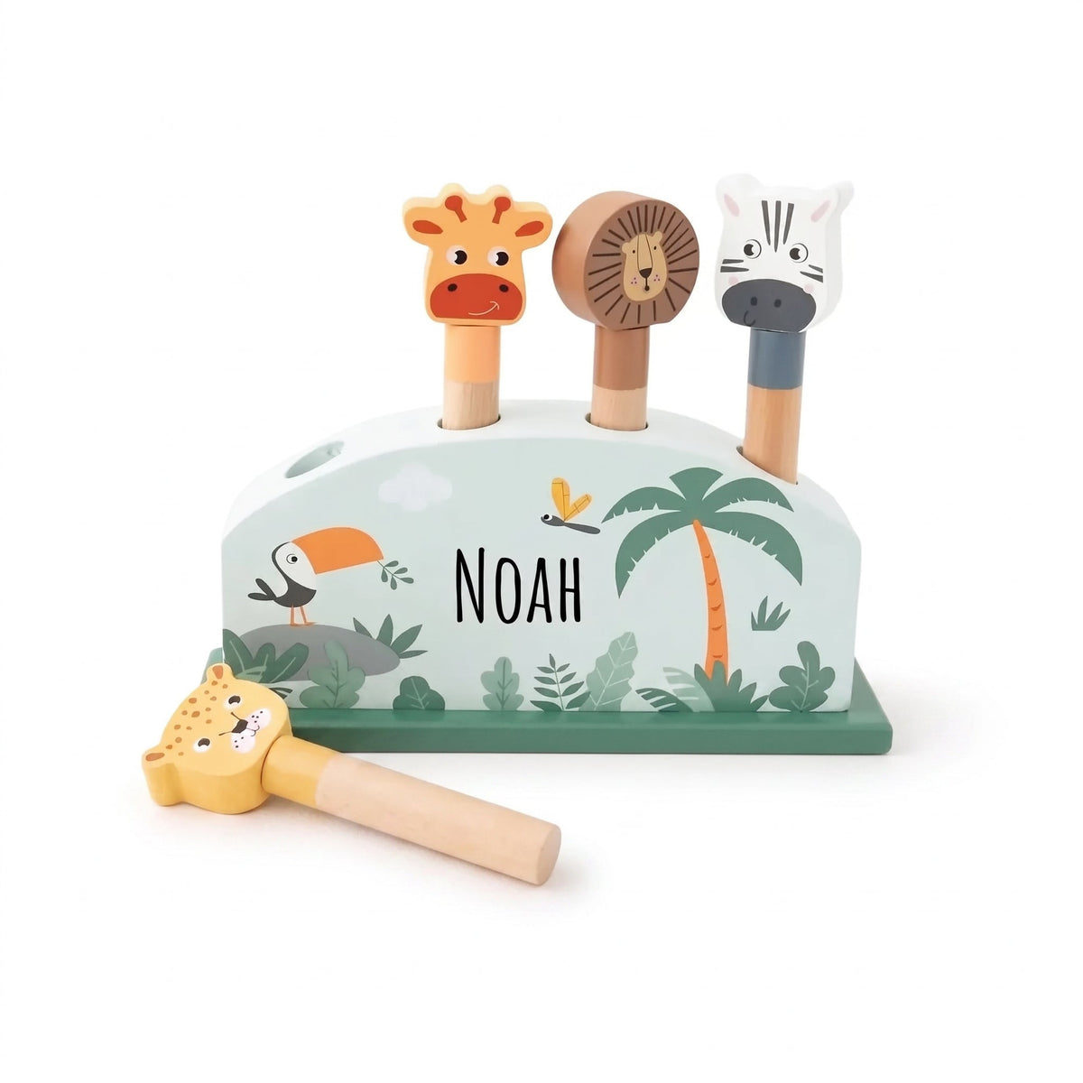 SMALL FOOT Steckspiel hüpfende Tiere personalisierbar - wunderwunsch