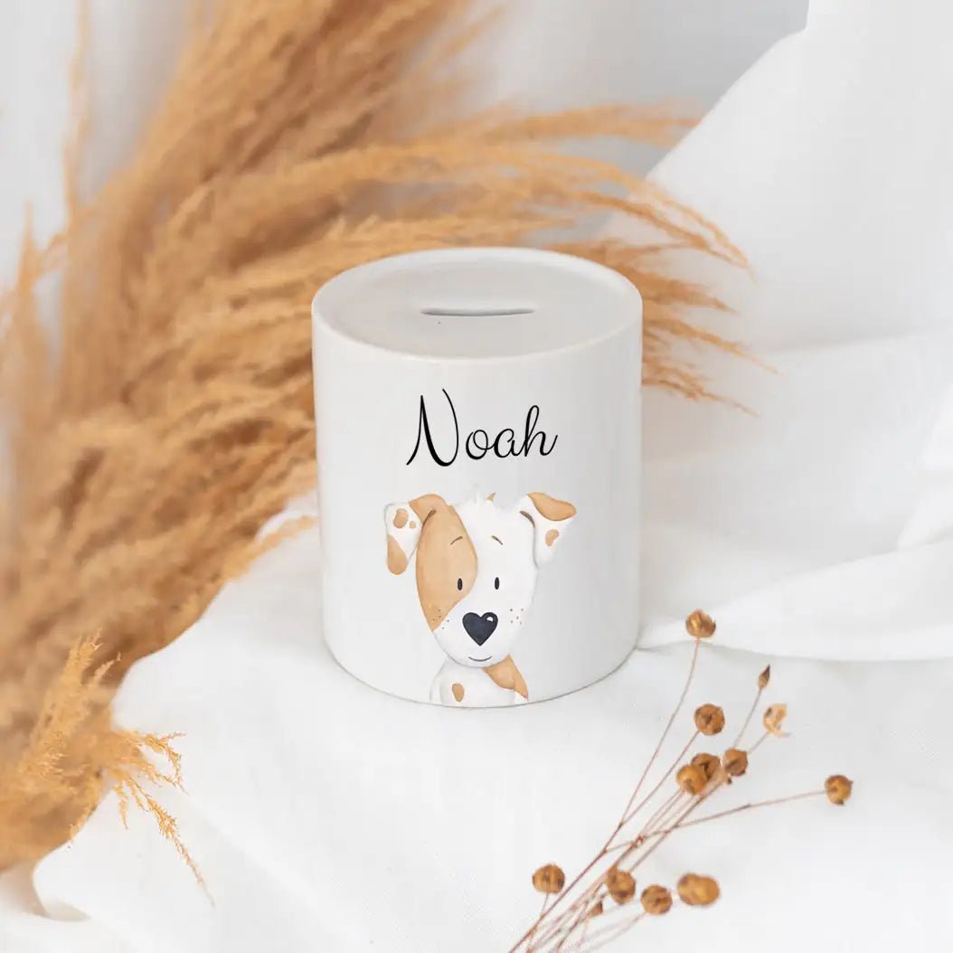 Spardose Keramik personalisiert - Tier Aquarell - wunderwunsch