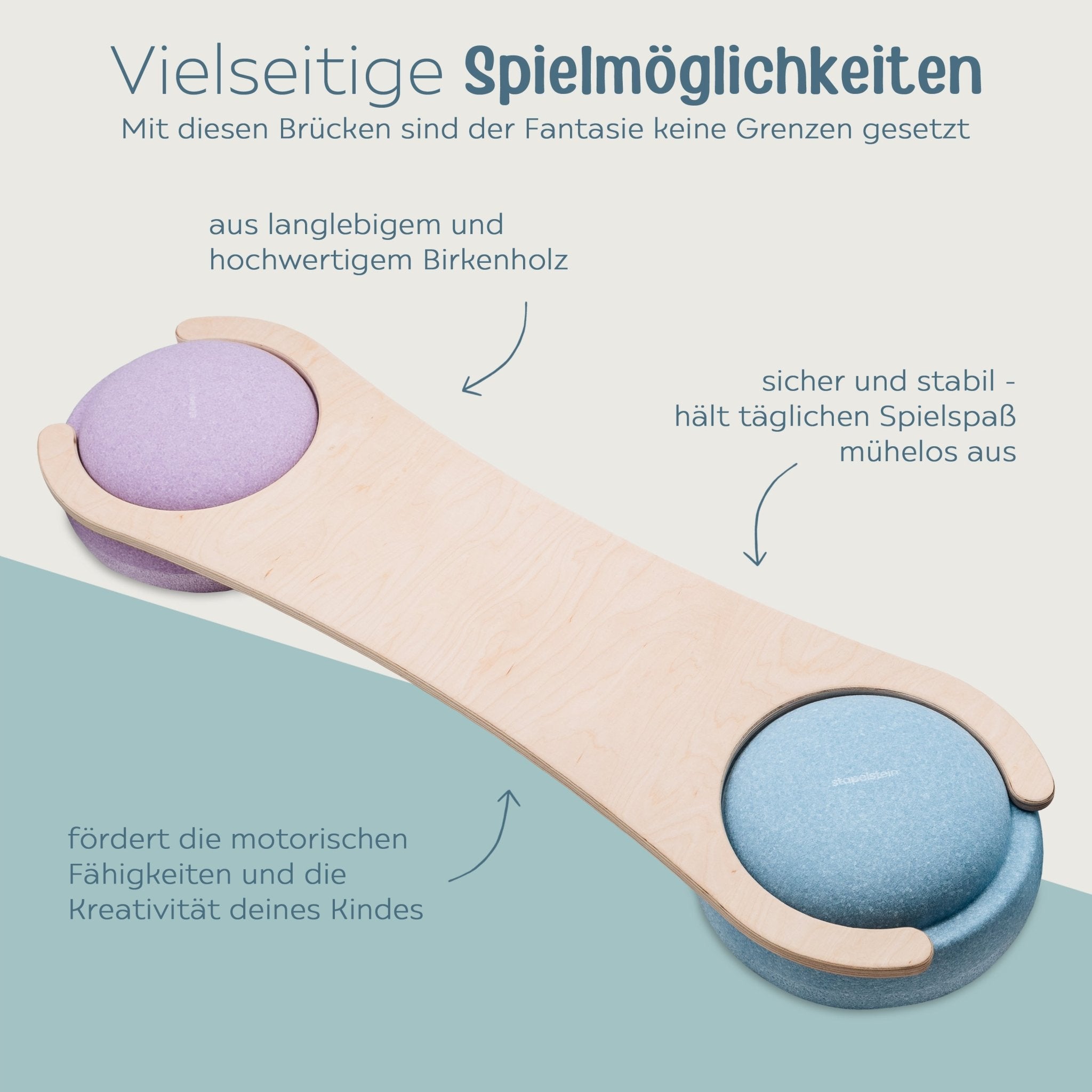 STAPELWELT Abenteuerbrücke aus Holz - Tier Aquarell - wunderwunsch