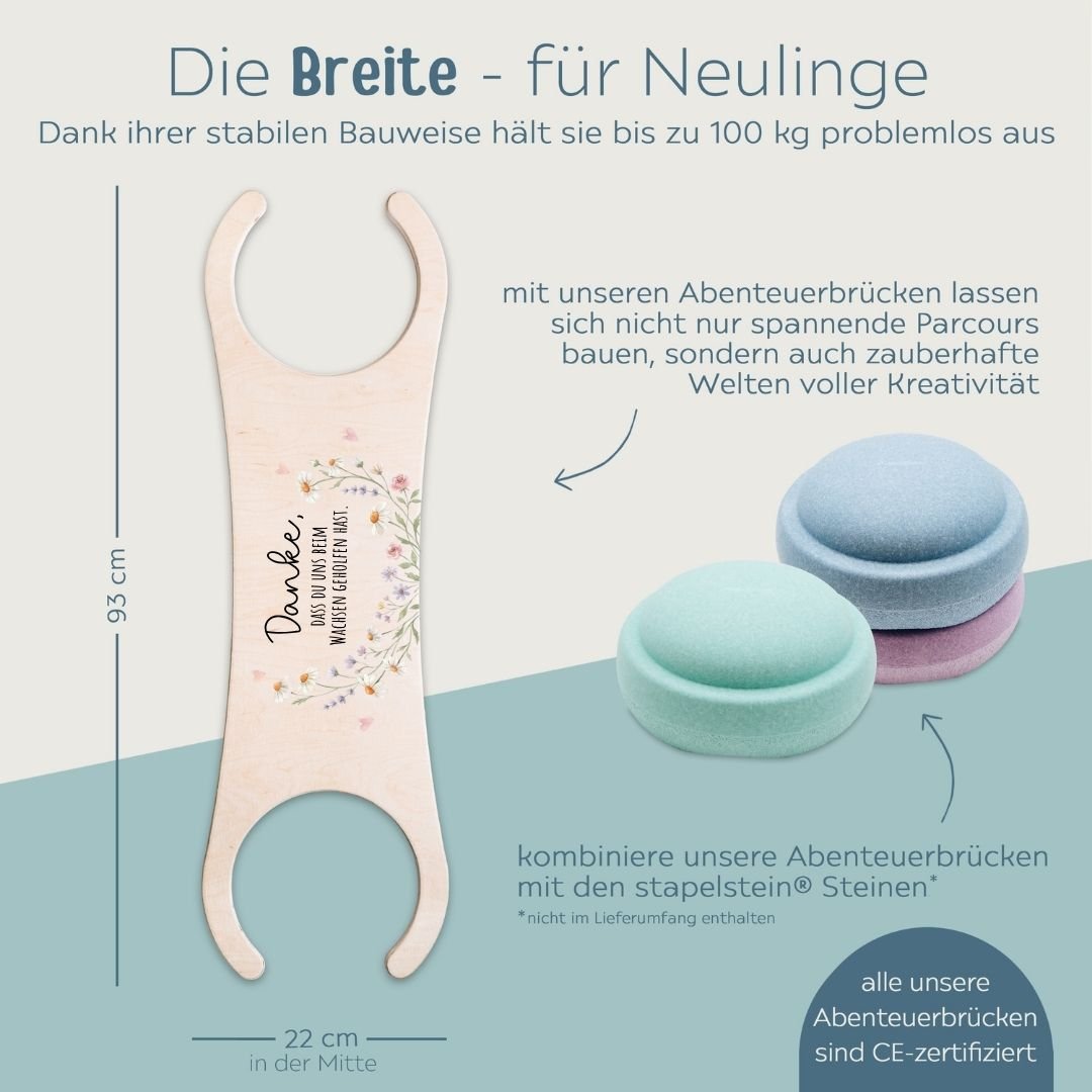 STAPELWELT Abenteuerbrücke für stapelstein® - Danke, dass du beim wachsen geholfen hast - wunderwunsch