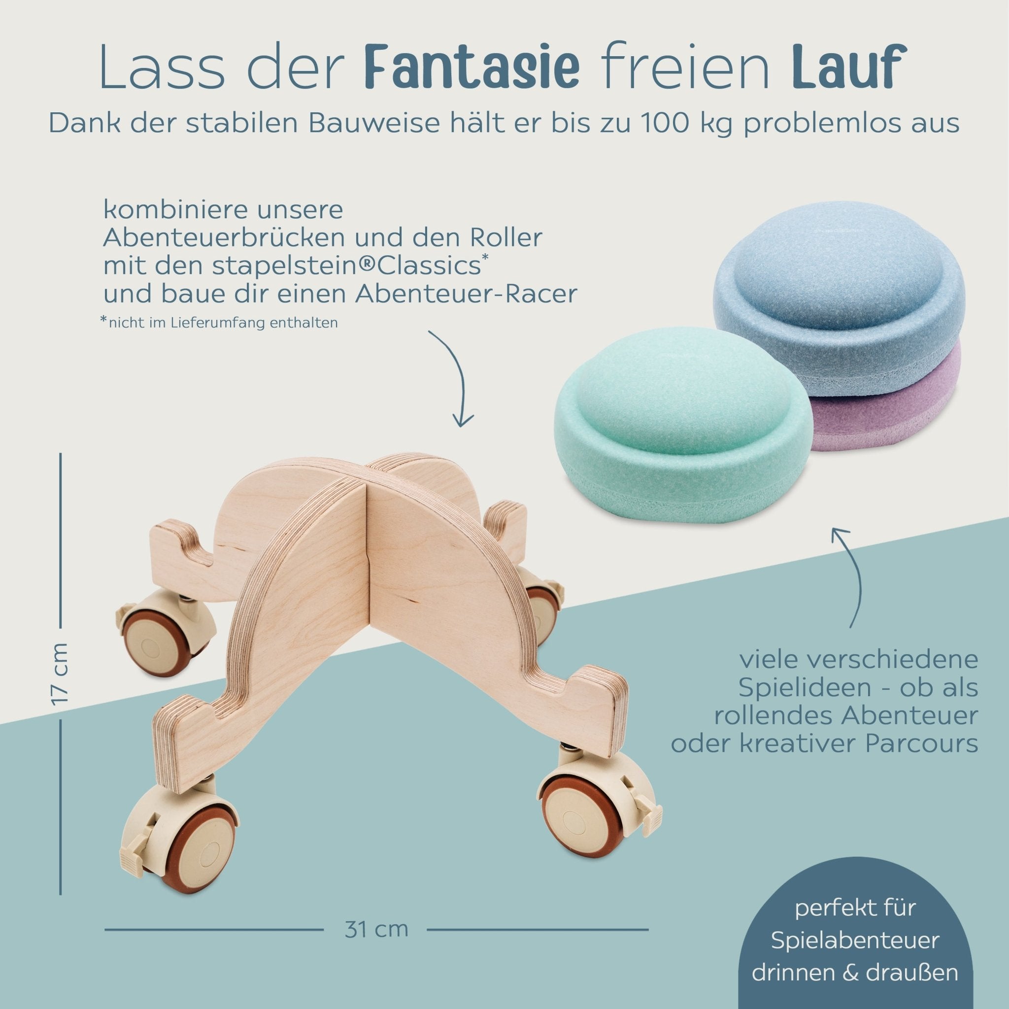 Stapelwelt-Bundle Action: Abenteuerbrücke + Abenteuerroller - wunderwunsch
