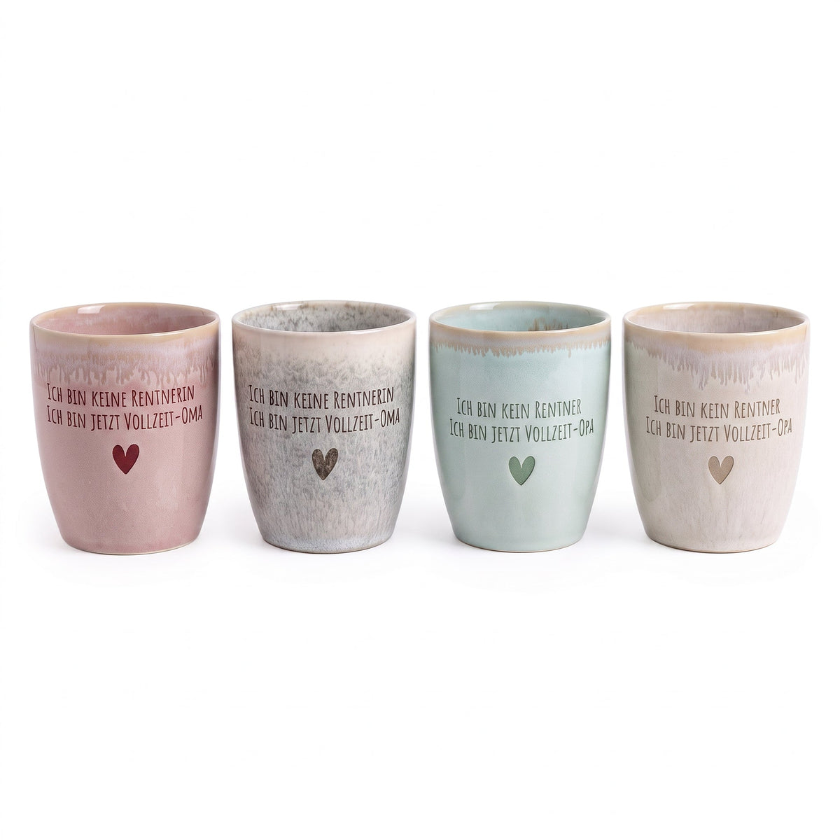 Steingut Becher sand - Vollzeit Oma/Opa - wunderwunsch