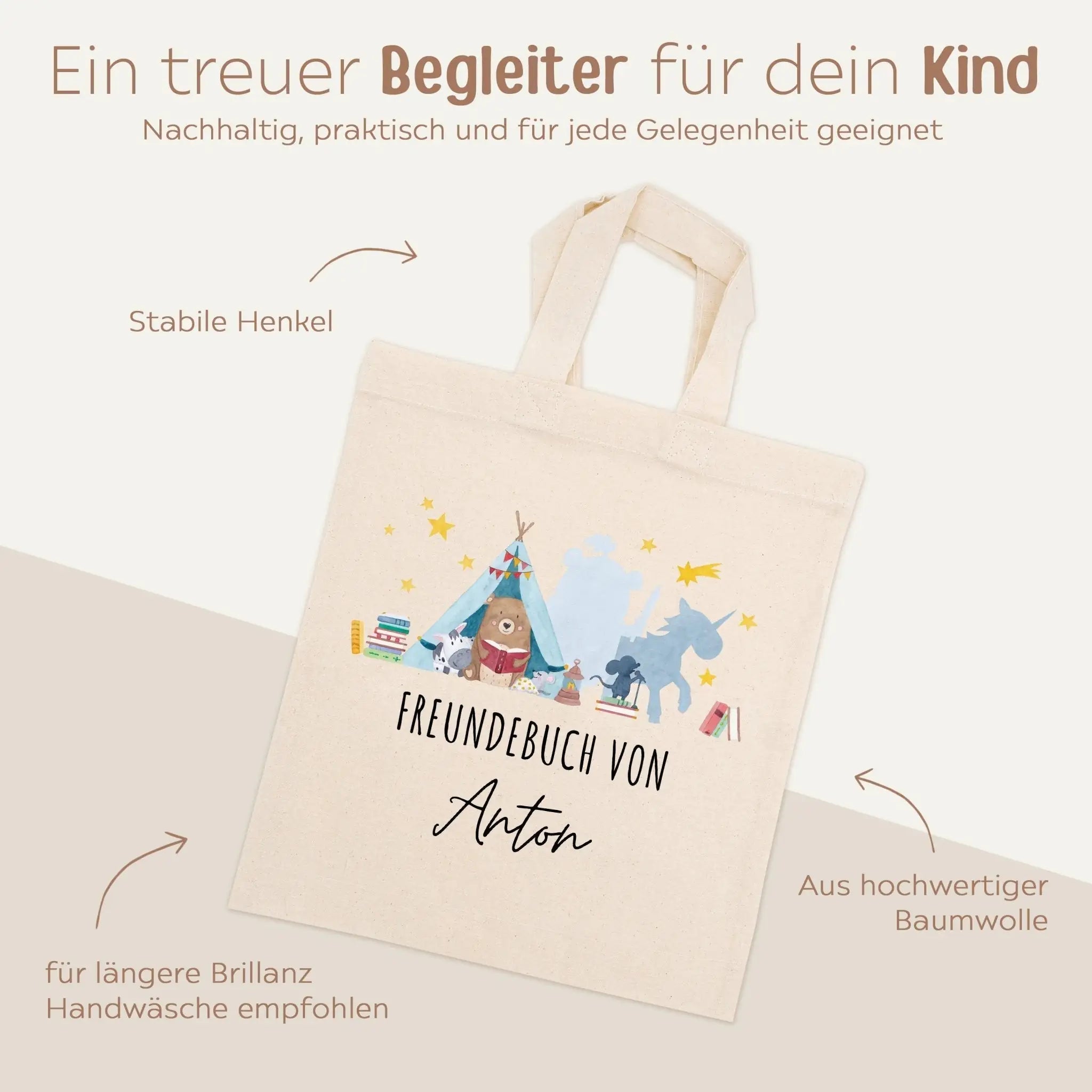 Stoffbeutel "Freundebuch" personalisiert - wunderwunsch