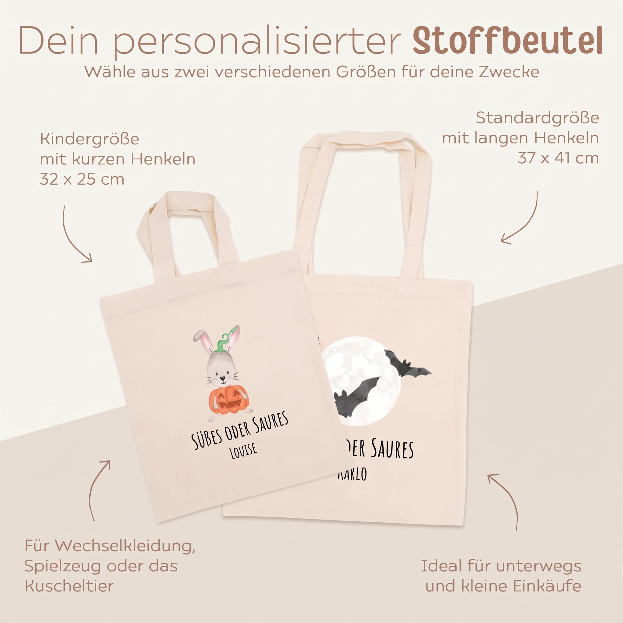 Stoffbeutel "Halloween" personalisiert - wunderwunsch