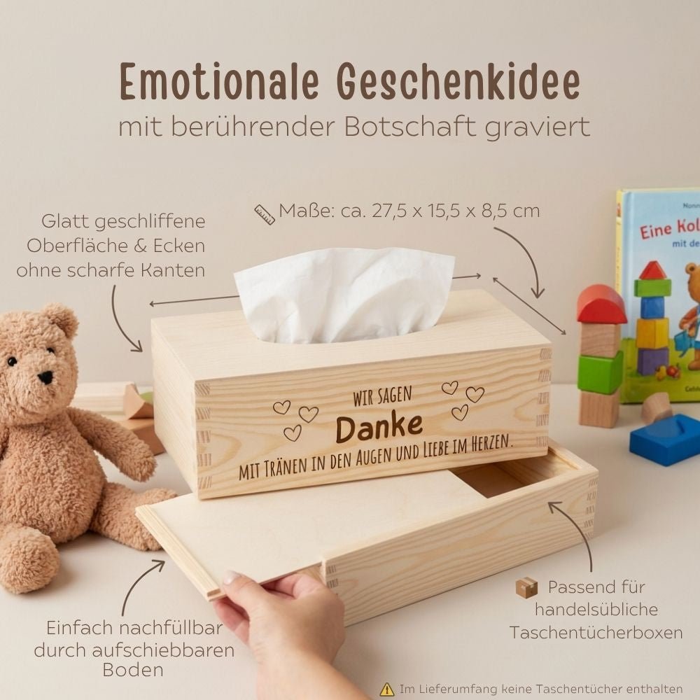 Taschentücherbox - Wir sagen Danke - wunderwunsch